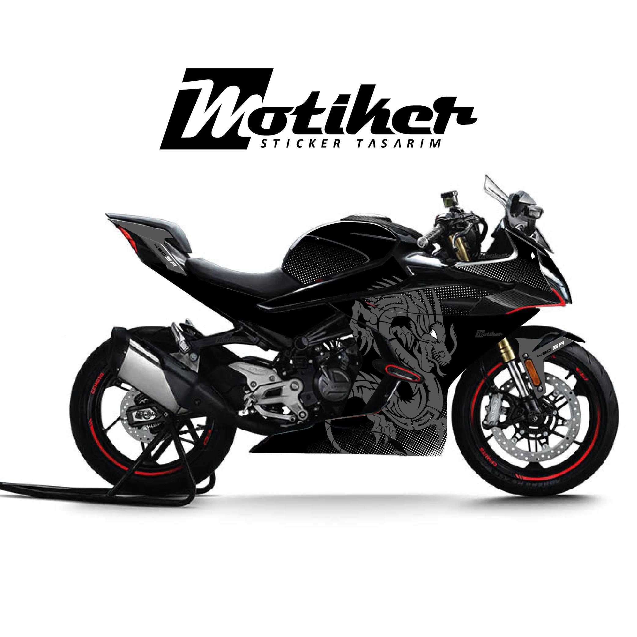 450SRCFMOTO 450SR Dragon Gri / Beyaz Motosiklet Kaplaması