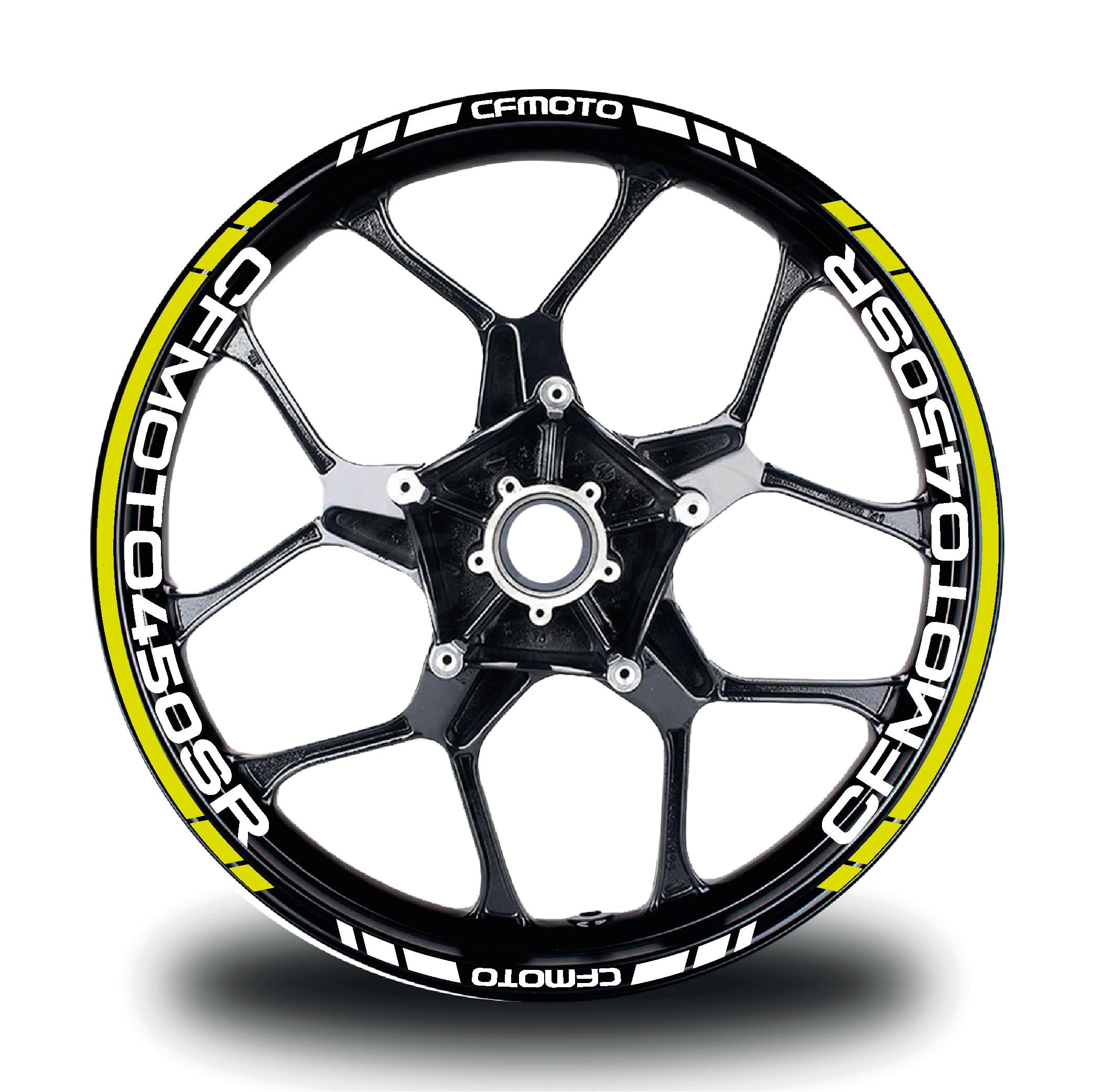 CFMOTO 450SR Jant Sticker İç Dış Yazılı Neon Yeşil (Sarı)
