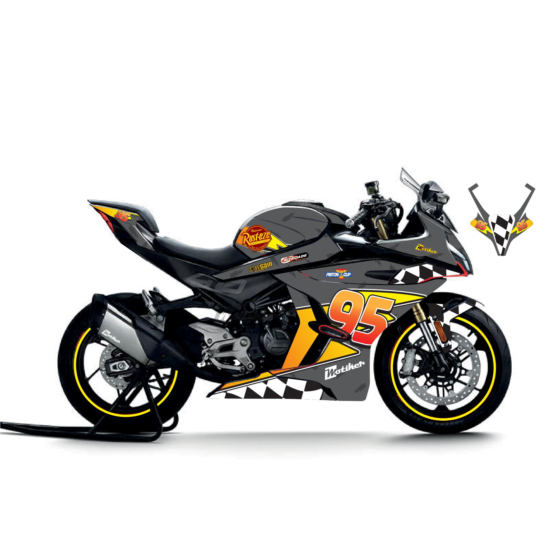 450SRCFMOTO 450SR McQueen Gri Sticker Parçalı Motosiklet Kaplama Etiket Modeli