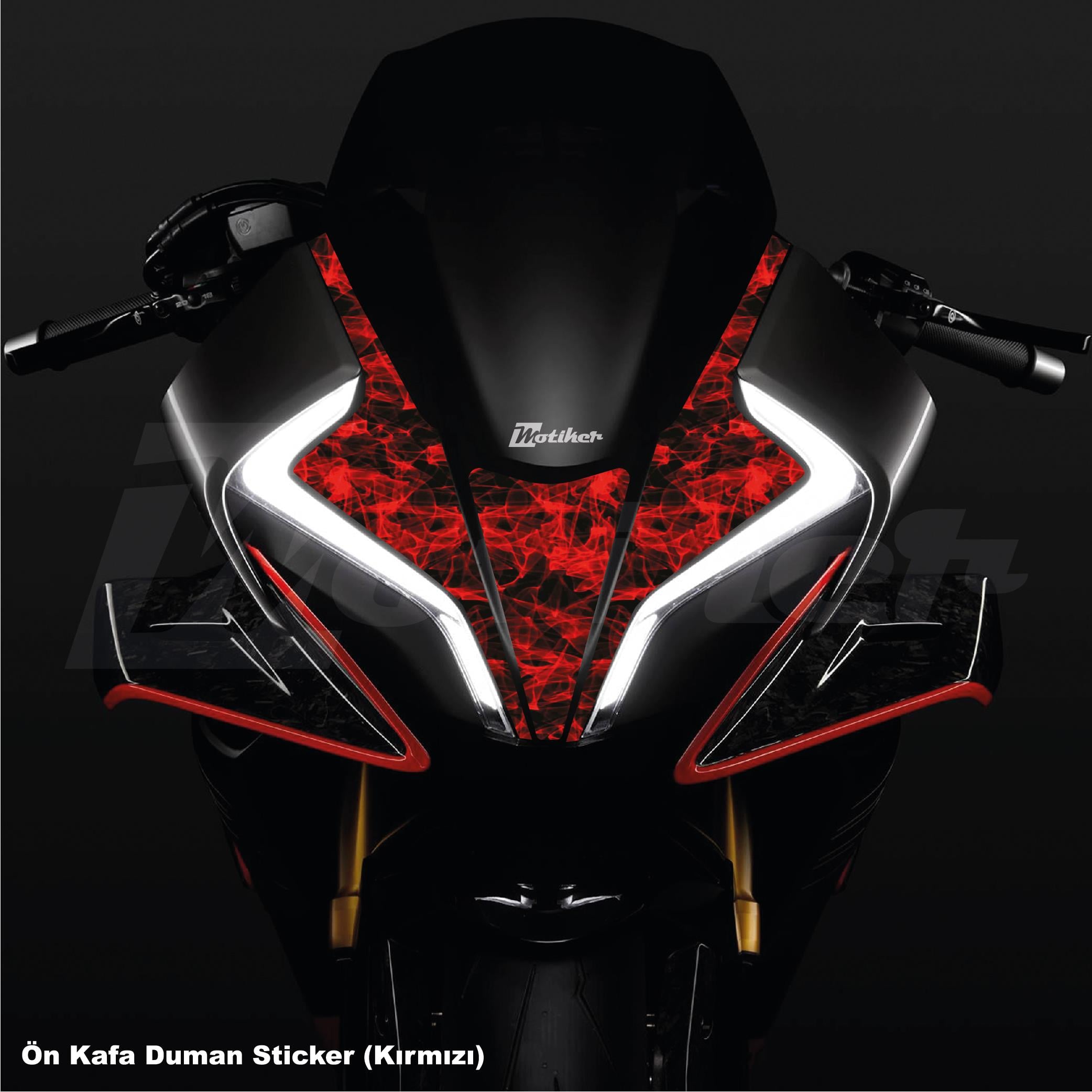 450SRCFMOTO 450SR ÖN KAFA KIRMIZI DUMAN STICKER ETİKET MODELİ KAPLAMA