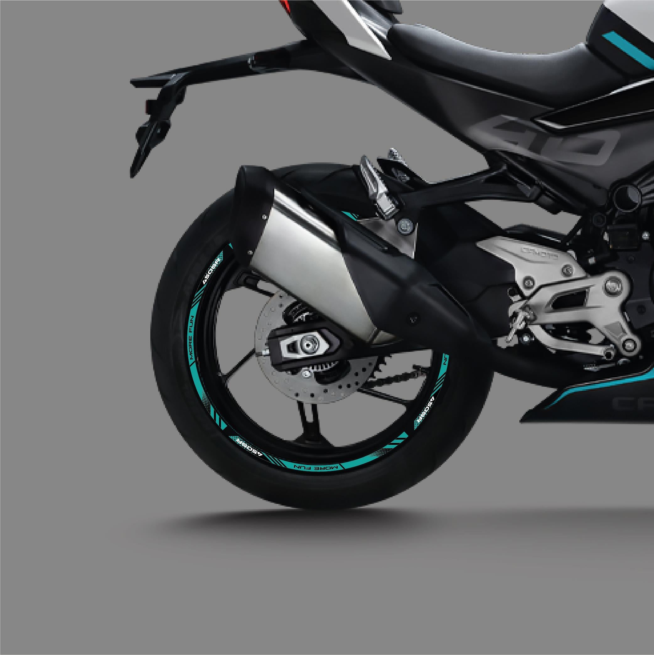 450SRCFMOTO 450SR Sticker Jant Dışı Şerit Baskılı Turkuaz