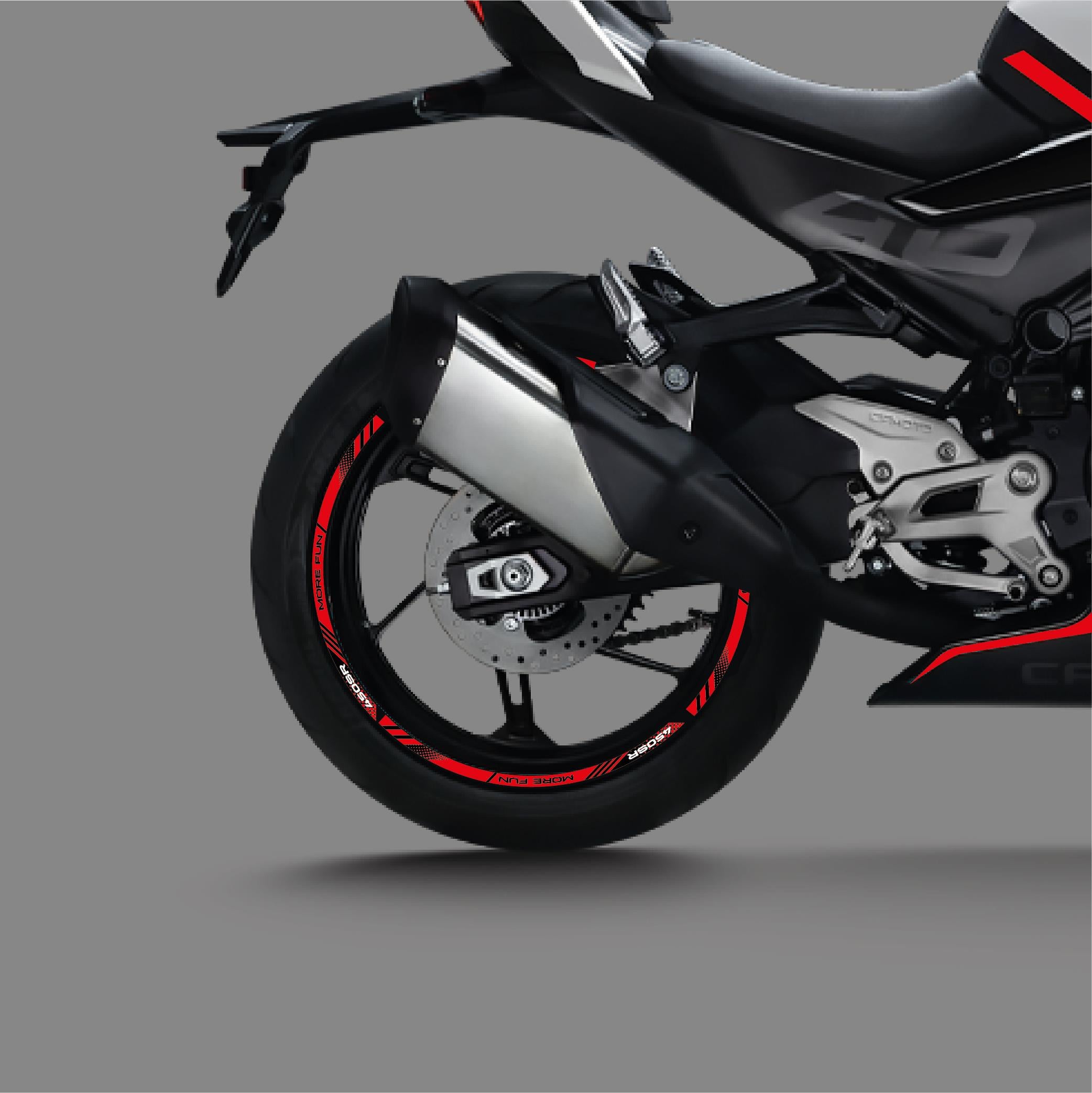 450SRCFMOTO 450SR Sticker Jant Dışı Şerit Baskılı Kırmızı 