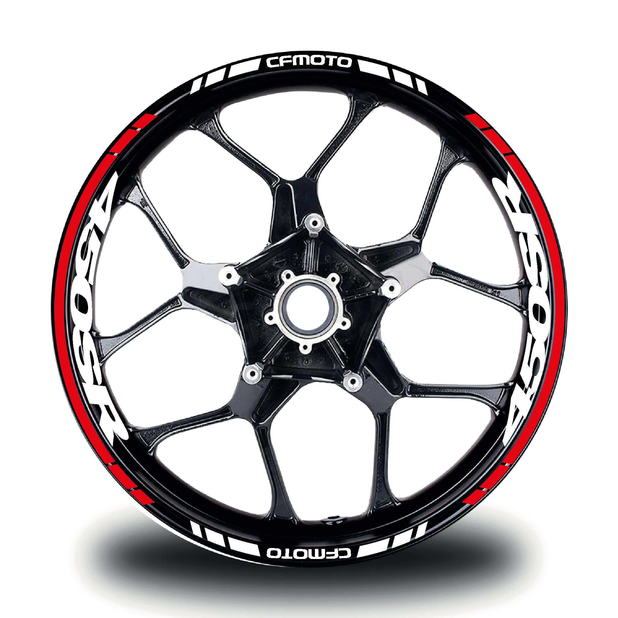 CFMOTO 450SR Sticker Jant İç & Dış Yazılı Etiket Modeli Kırmızı - Beyaz