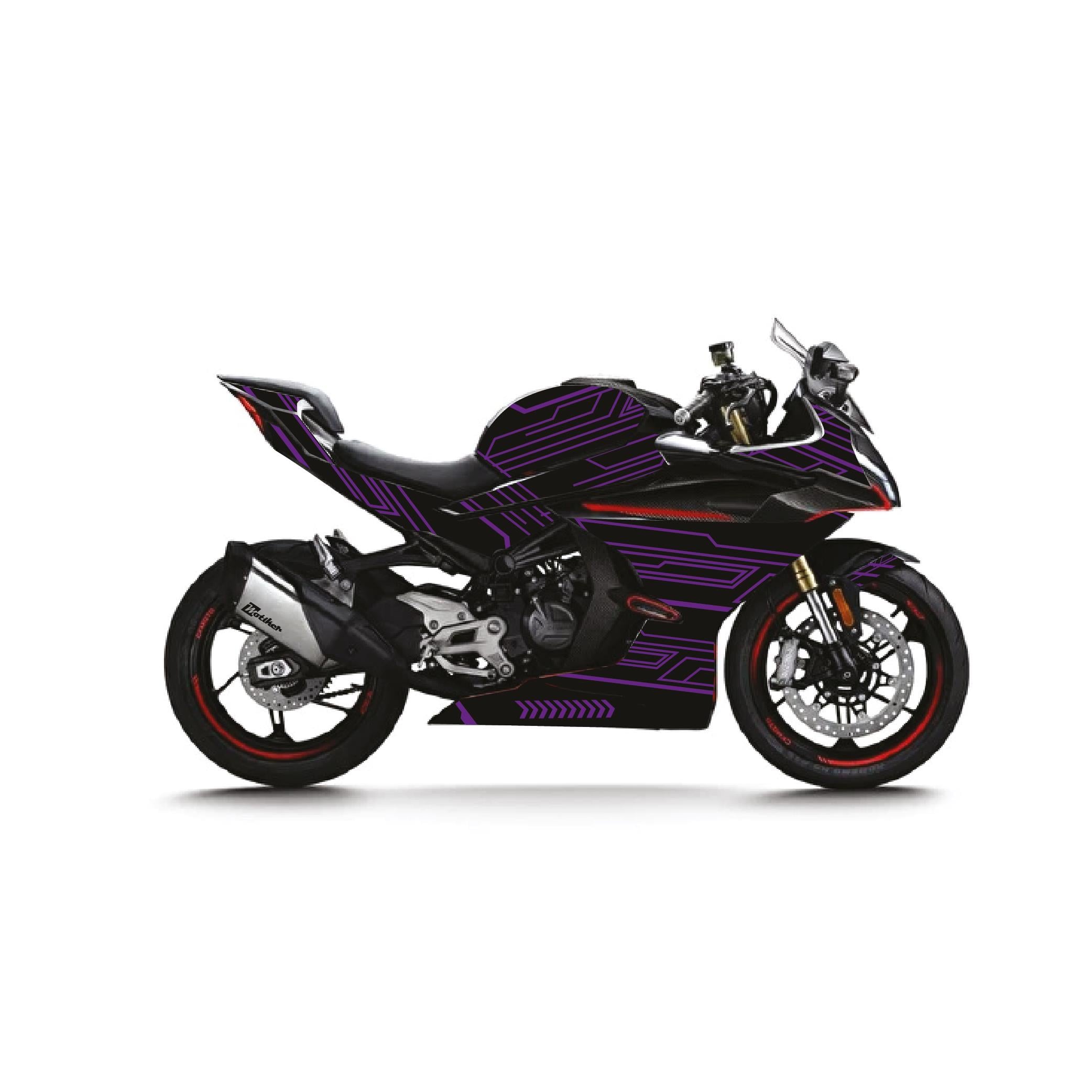 450SRCFMOTO 450SR Technology Parçalı Kaplama Sticker Etiket Modeli Mor