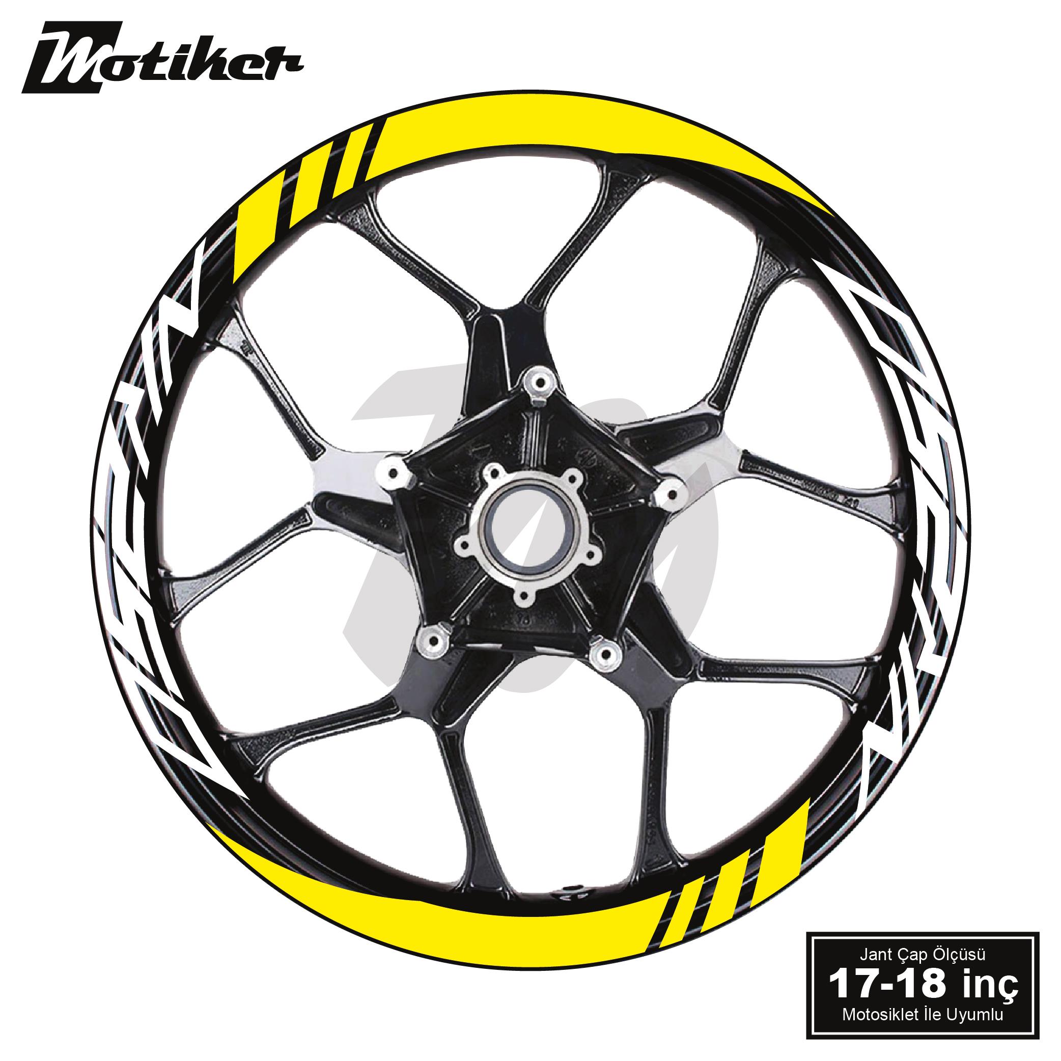 250 NKCFMOTO NK250 Geniş Jant Sticker Modeli 16'lı Sarı Beyaz