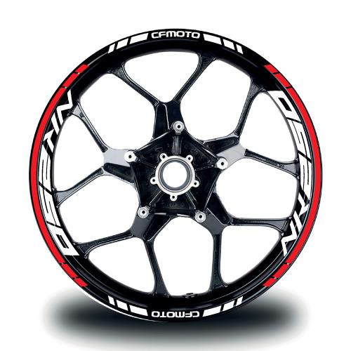 CFMOTO NK250 Jant Sticker İç & Dış Takım Etiket Modeli Kırmızı - Beyaz