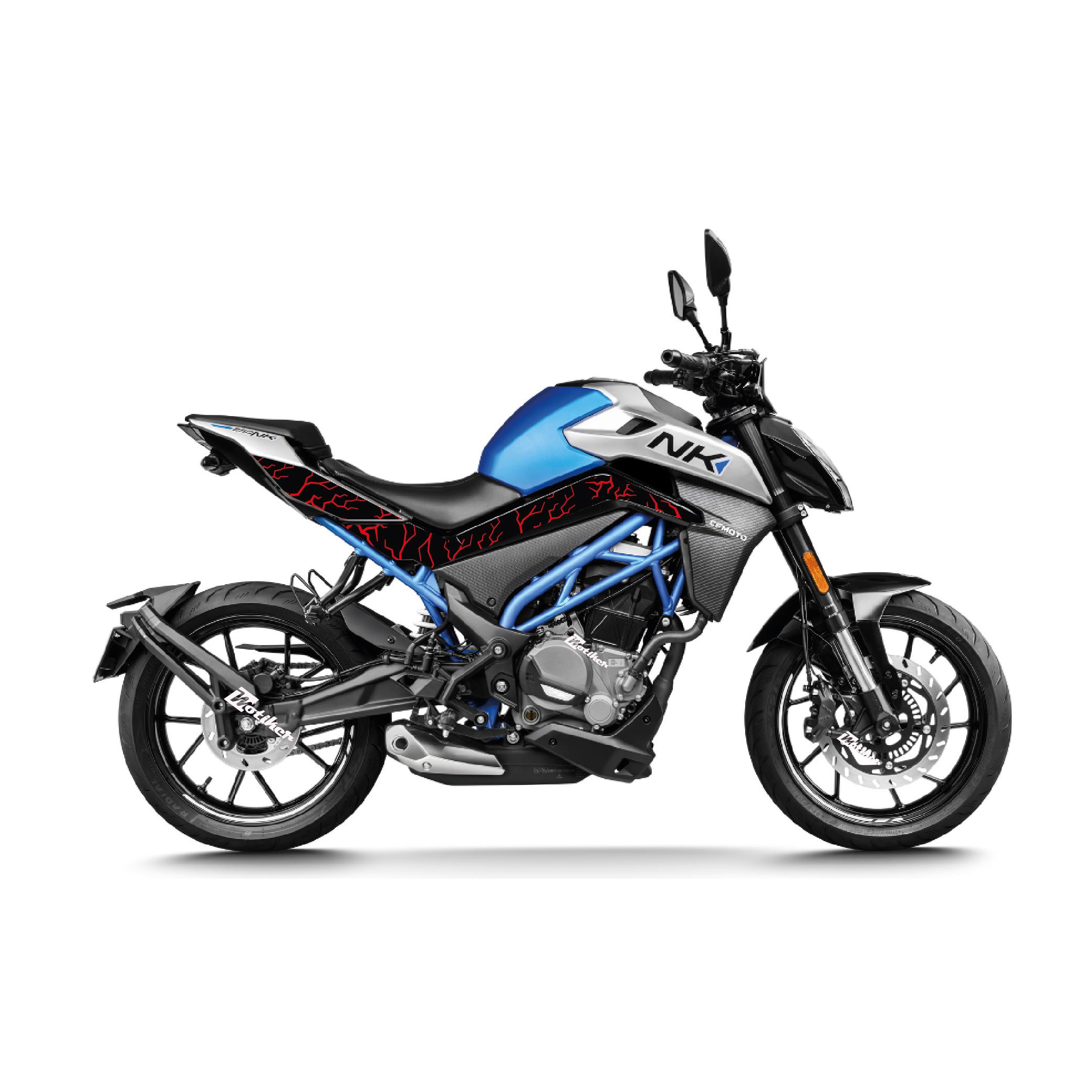 250 NKCFMOTO NK250 ORTA ŞASE BASKILI ŞİMŞEK KIRMIZI STICKER ETİKET MODELİ 