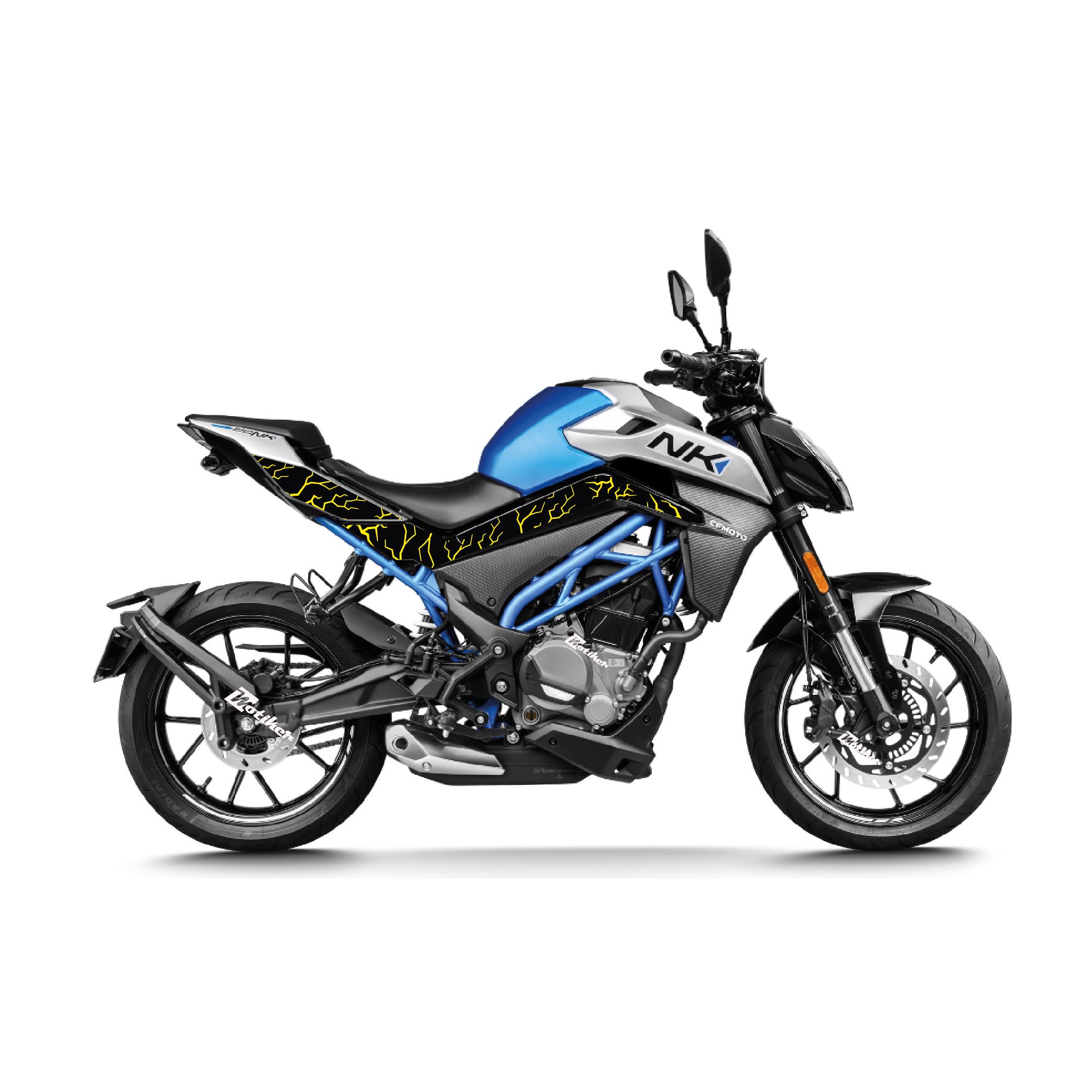 250 NKCFMOTO NK250 ORTA ŞASE BASKILI ŞİMŞEK AÇIK SARI STICKER ETİKET MODELİ 