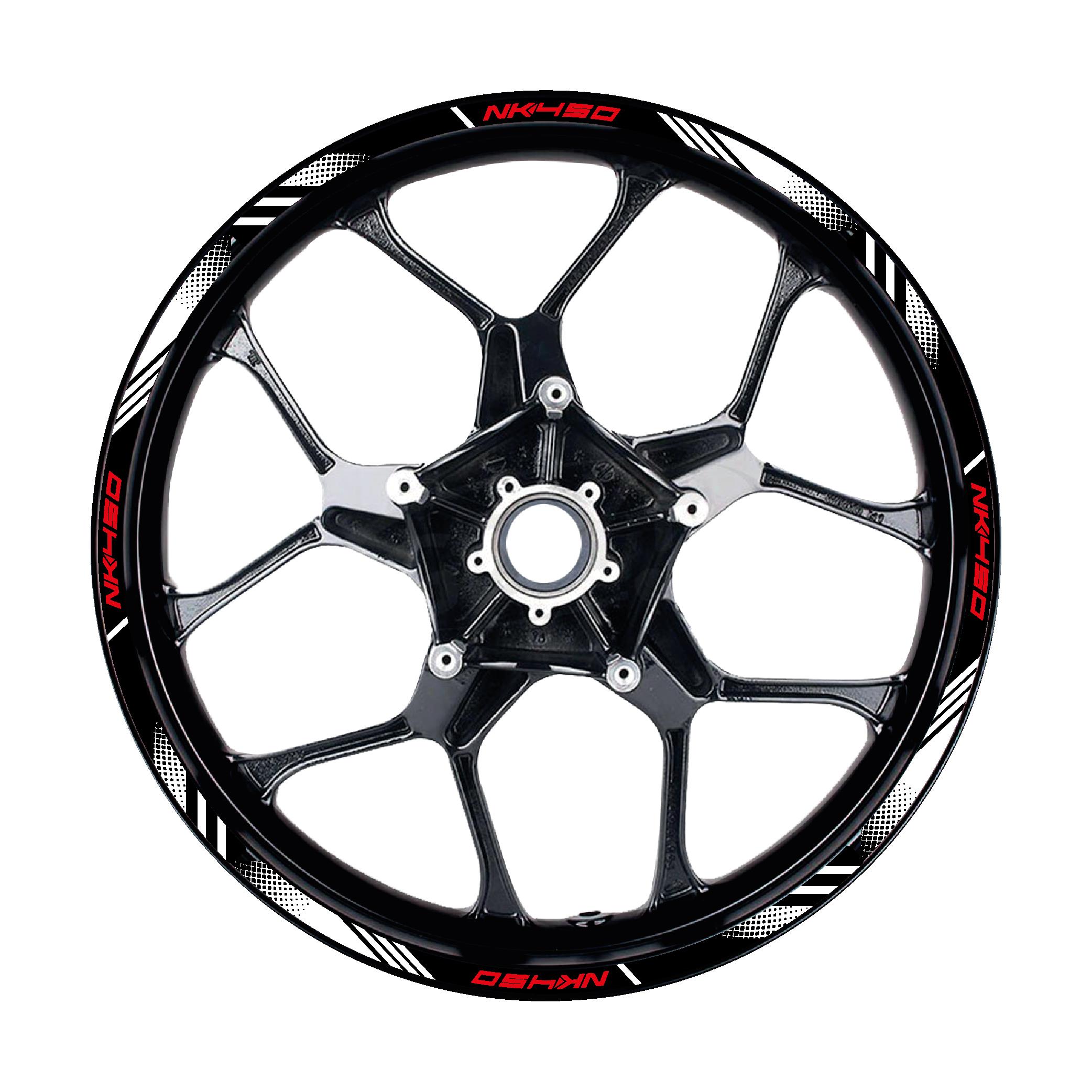 450 NKCFMOTO NK450 Sticker Jant Dışı Şerit Baskılı Kırmızı Beyaz Model