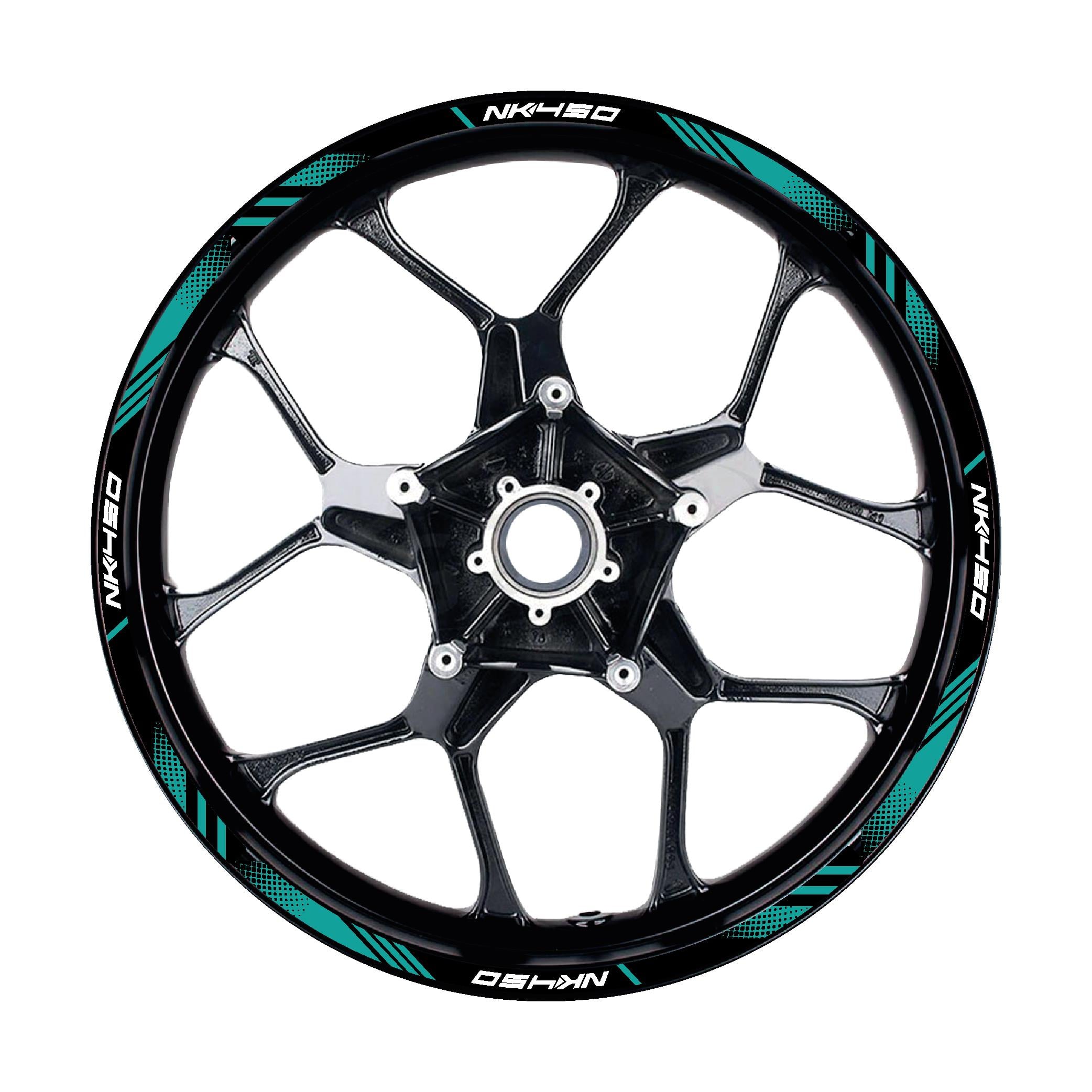 450 NKCFMOTO NK450 Sticker Jant Dışı Şerit Baskılı Turkuaz Model