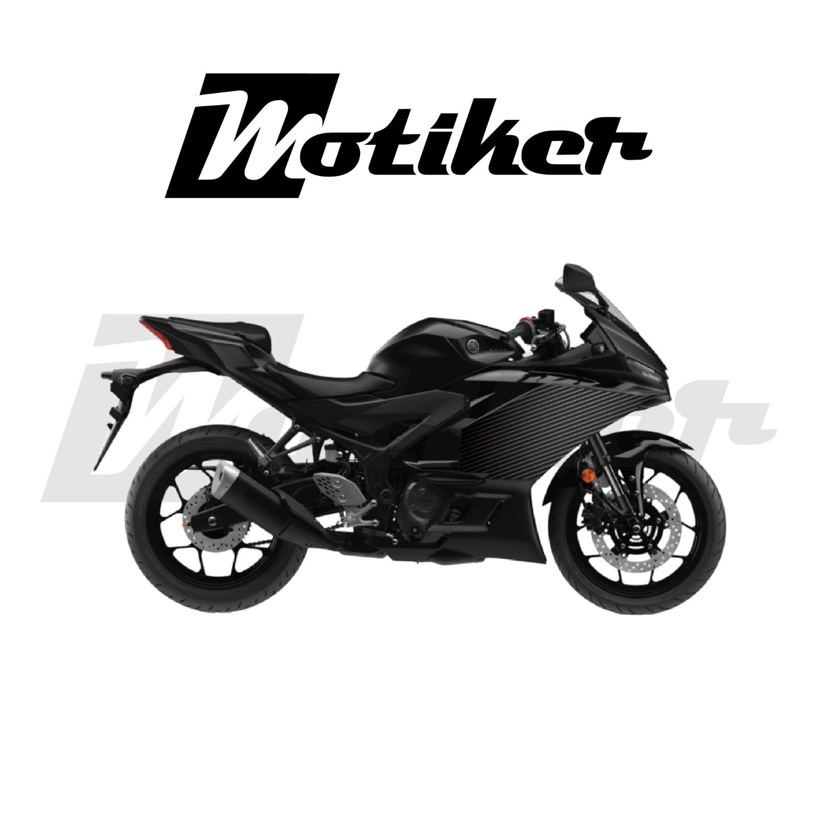 Yamaha YZF R25 - R3 /2019 - 2025   Model Yan Grenaj Mat Karbon Tasarım Sticker Etiket Modeli