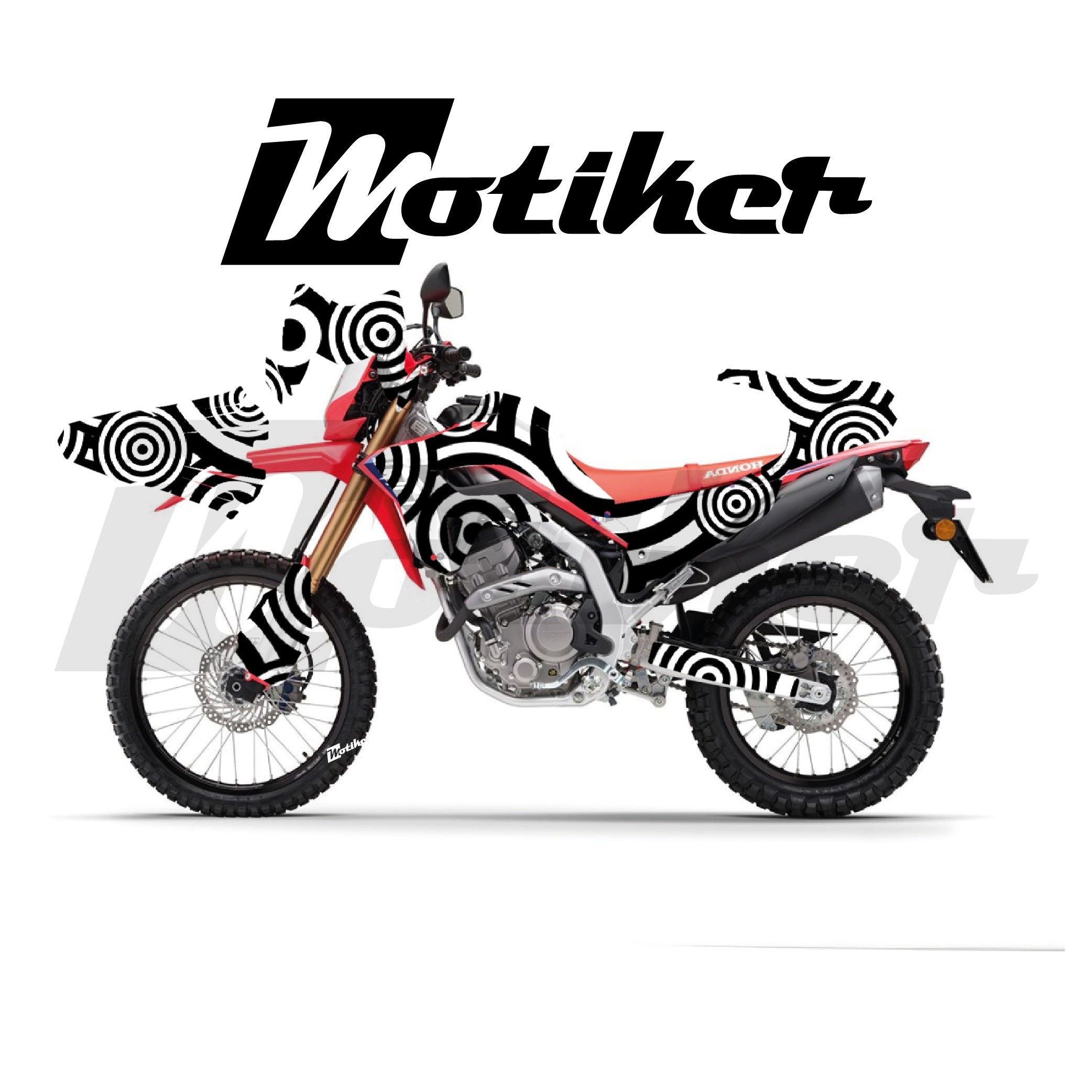 Honda CRF250L Parçalı Kaplama Sticker Etiket Modeli Dairesel Motif Desen 21 (MTK9382)