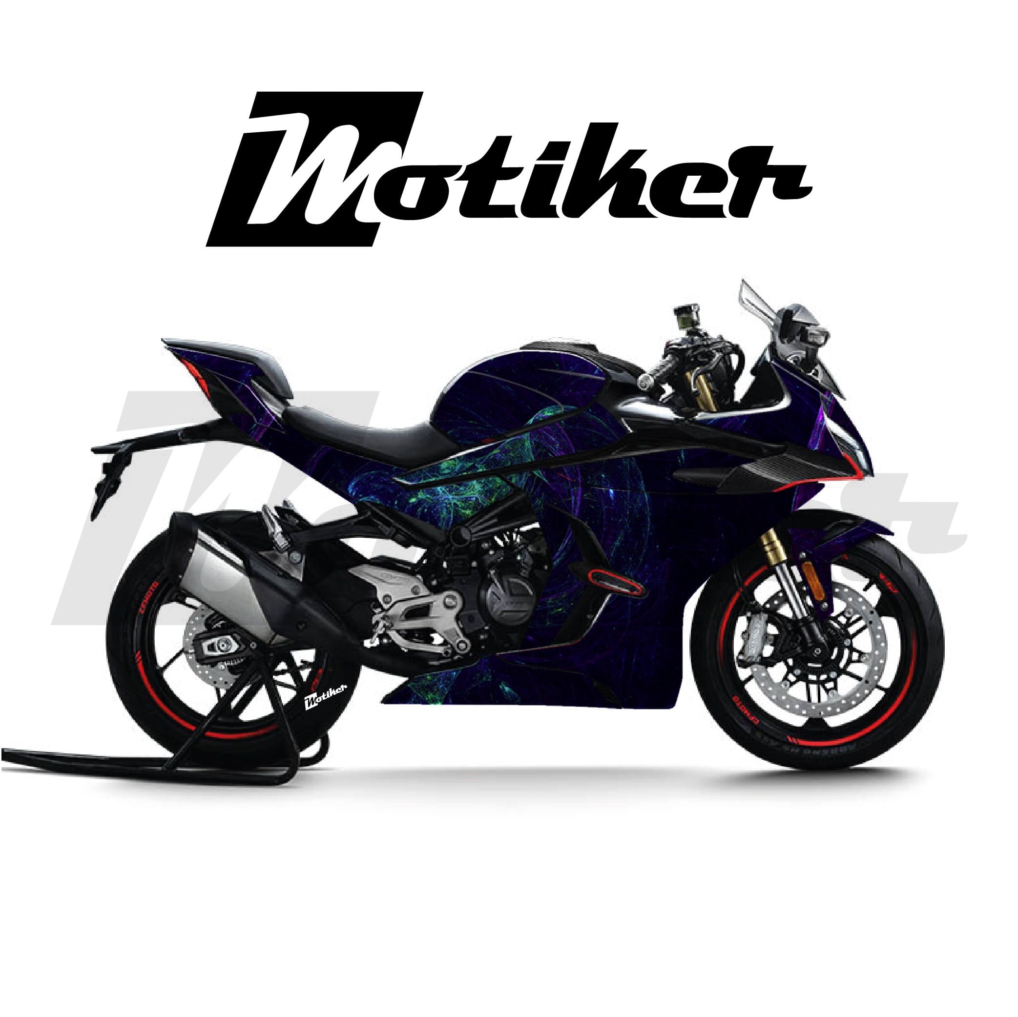 CF MOTO 450SR Parçalı Kaplama Sticker Etiket Modeli Kozmik Duman Desen 23 (MTK9384)