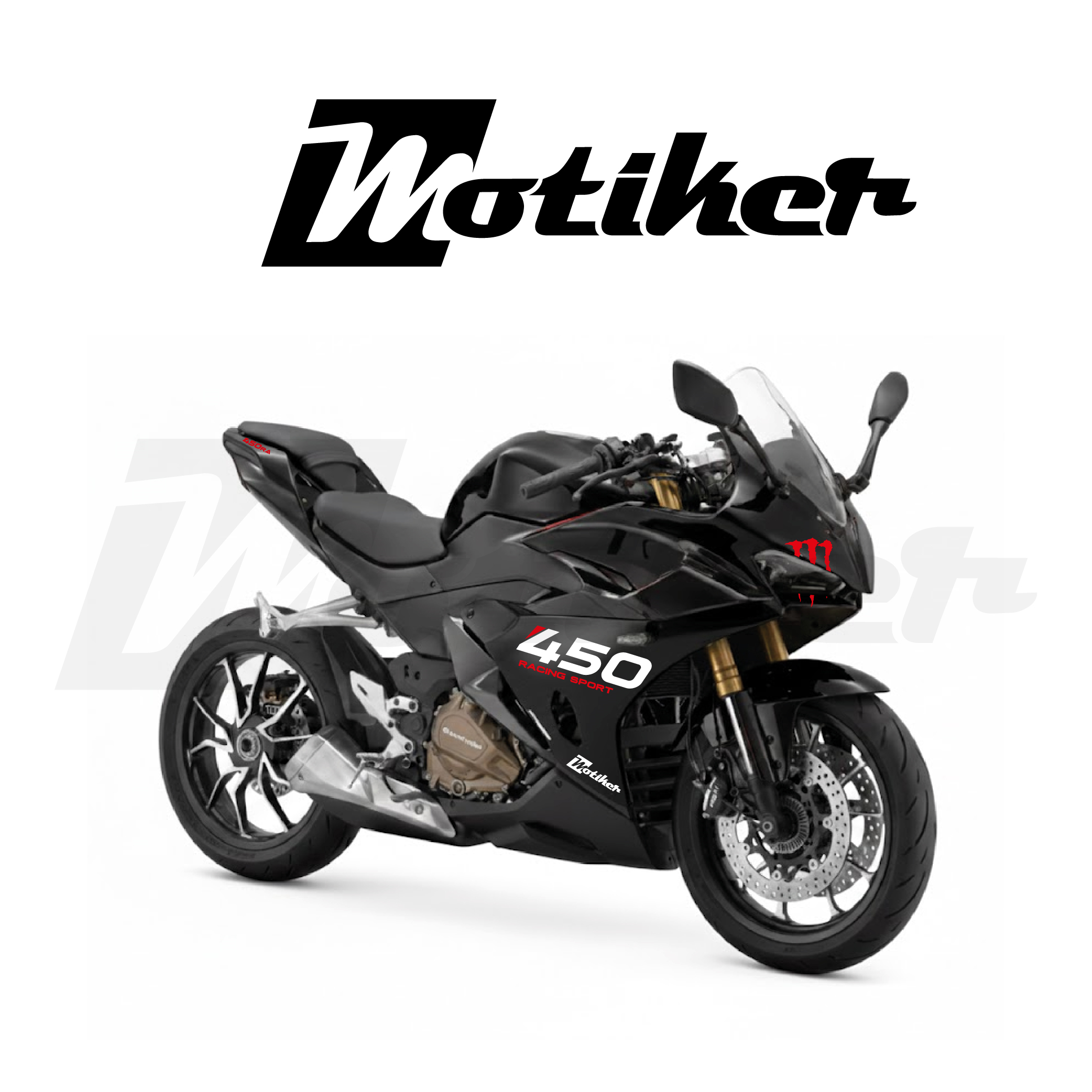 RKS QJ Motor 450RA Racing Sport Tasarım (Siyah Motor İçin) Sticker Seti Etiket Modeli