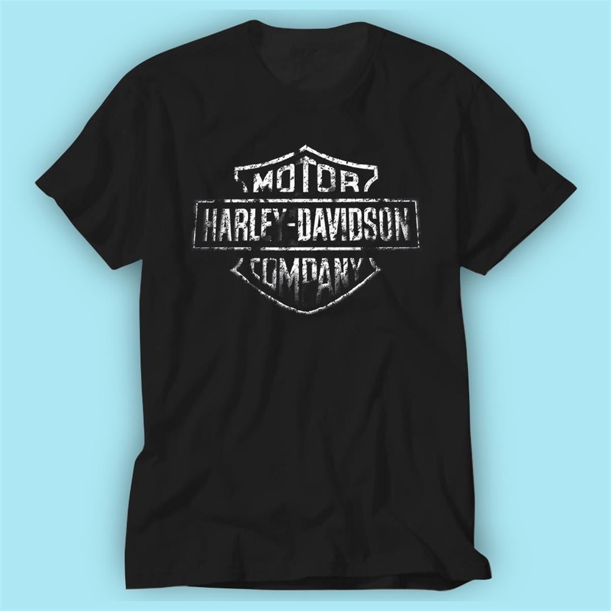 David Davidson Motor Siyah Baskı Logo Tshirt Modeli