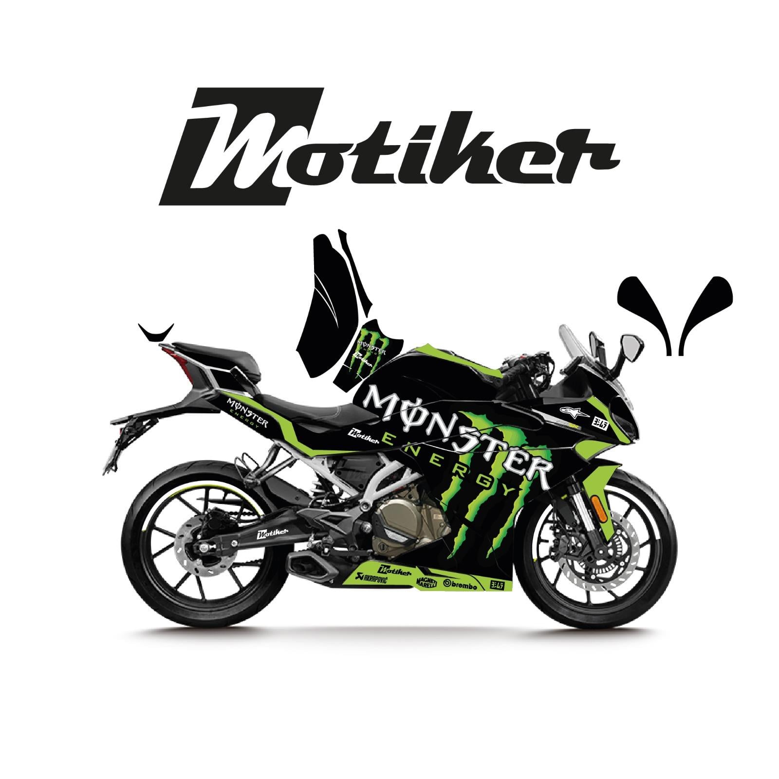 CFMOTO 250SR Monster Tasarım Sticker Etiket Modeli