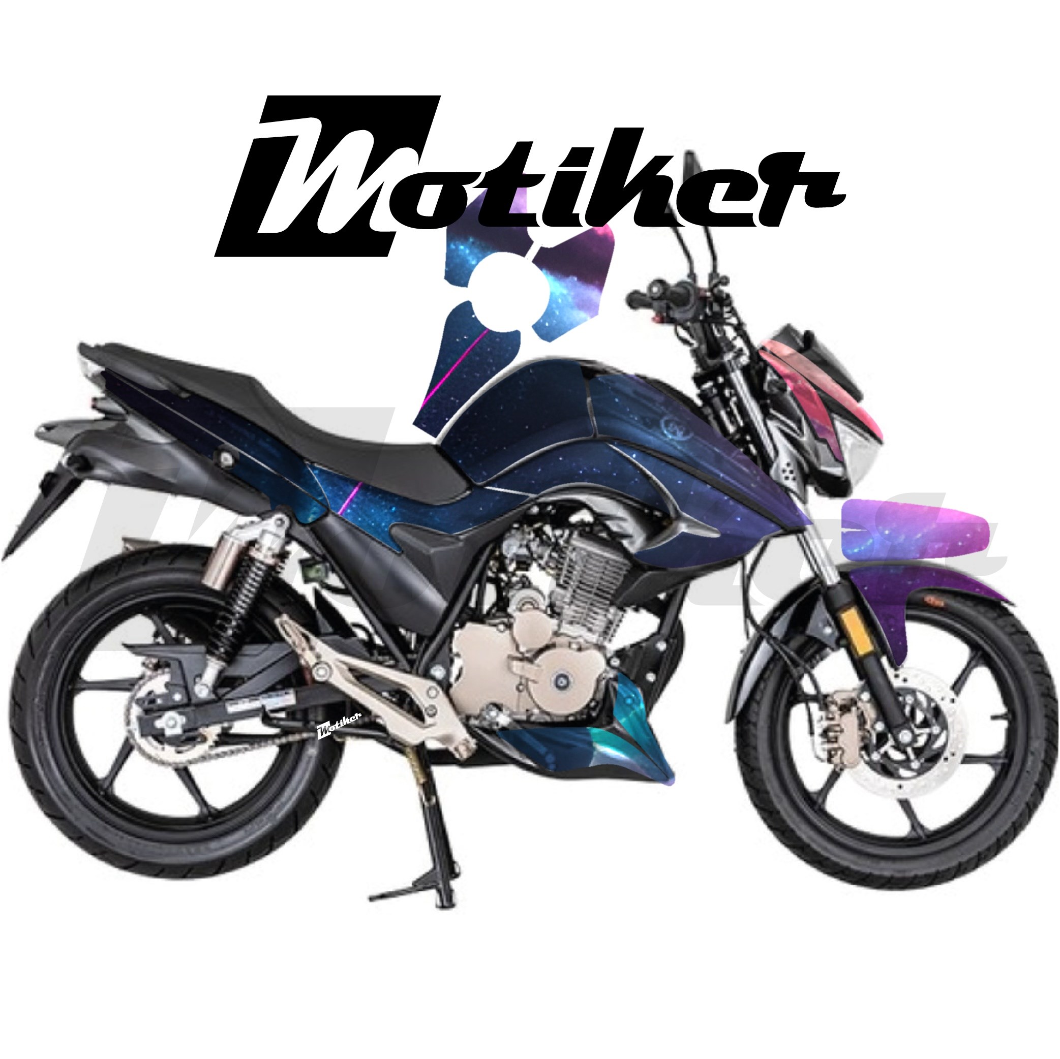 Mondial Drift L Parçalı Kaplama Sticker Etiket Modeli Renkli Galaksi Desen 19 (MTK9380)