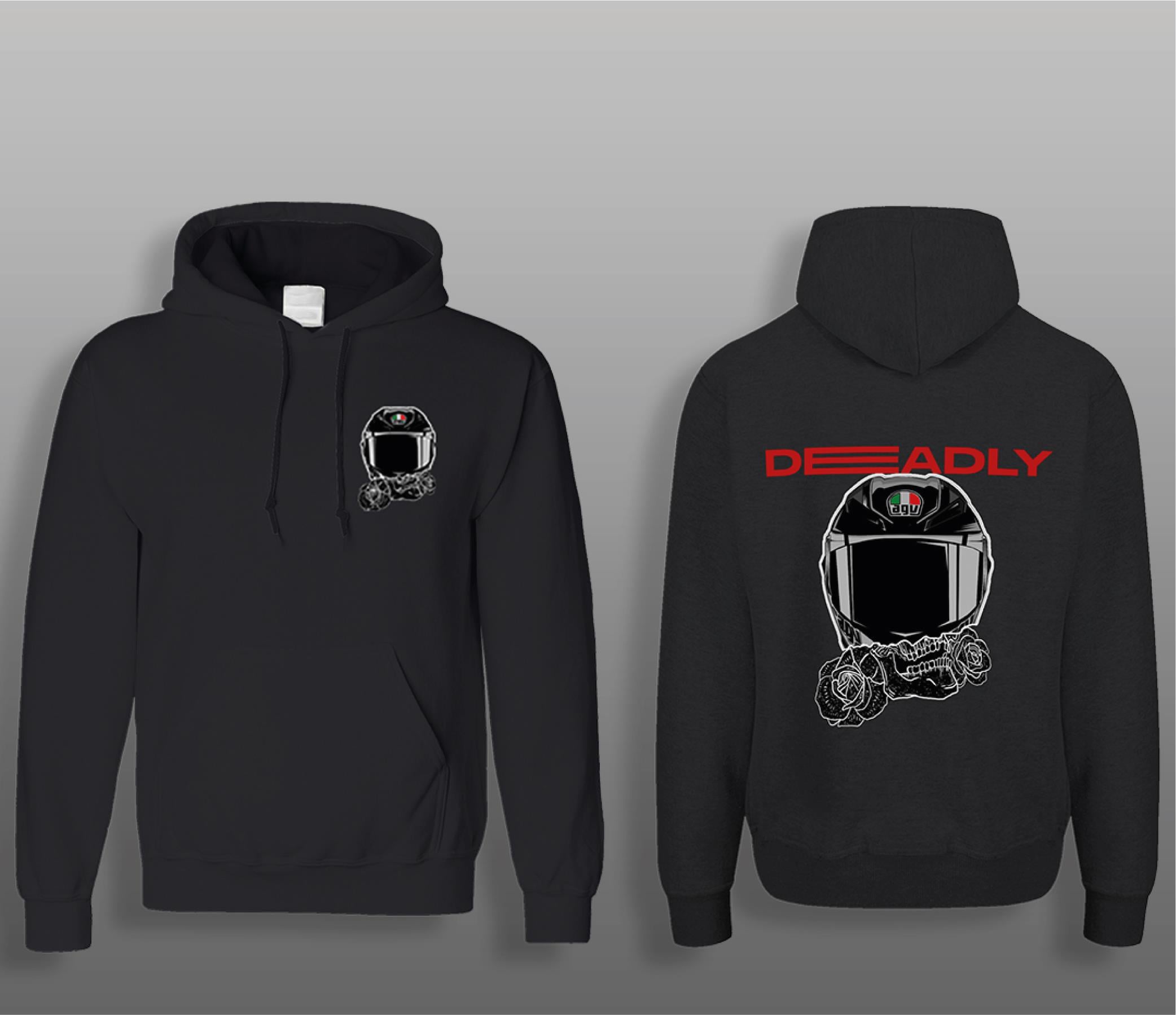 SweatshirtDeadly-AGV Motorcu Sweatshirt Modeli Siyah