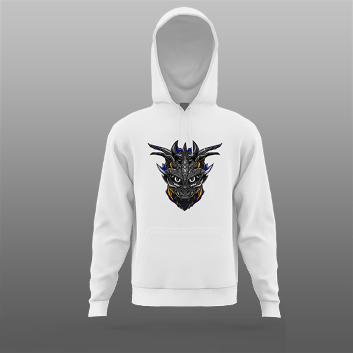 Dragon Logolu Beyaz Sweatshirt Modeli 