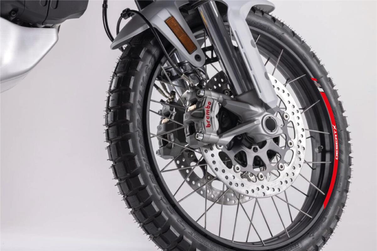 Ducati Desert X Jant Dışı Kırmızı  Şerit Sticker Model