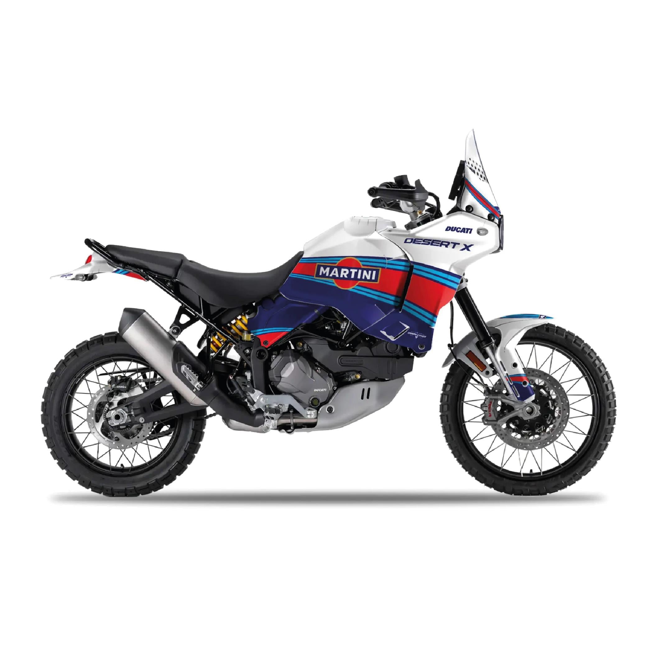DUCATIDucati Desert X Royal Blue Martini Tasarım Motosiklet Kaplama Sticker Etiket Modeli