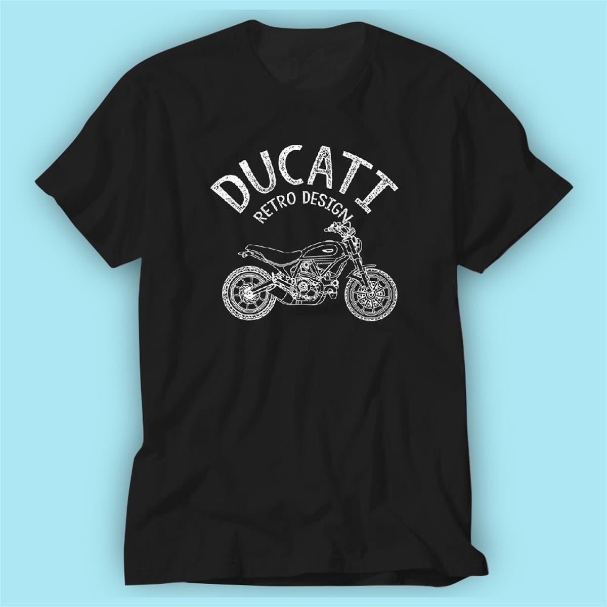 Ducati Retro Design Baskılı Tshirt Modeli