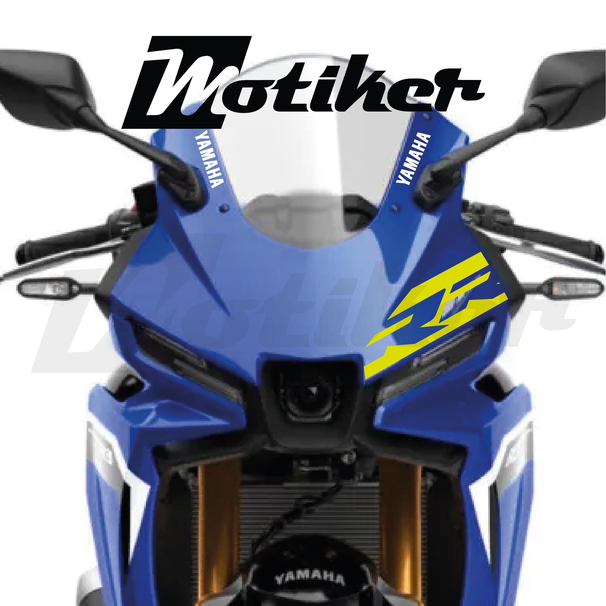 Yamaha YZF R25 Ön Kafa Sarı RR Tasarım Sticker Etiket Modeli