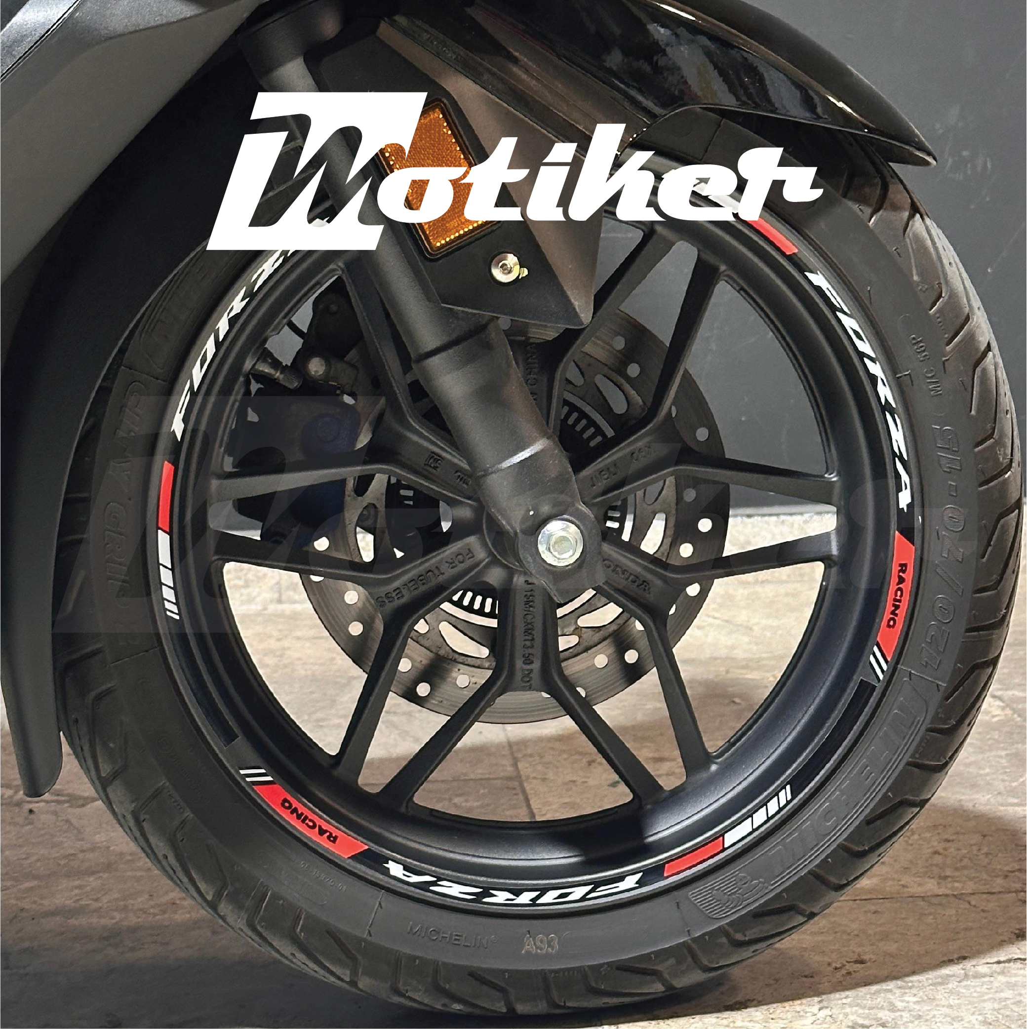 HONDA FORZA Sticker Jant Dışı Şerit Baskılı Kırmızı