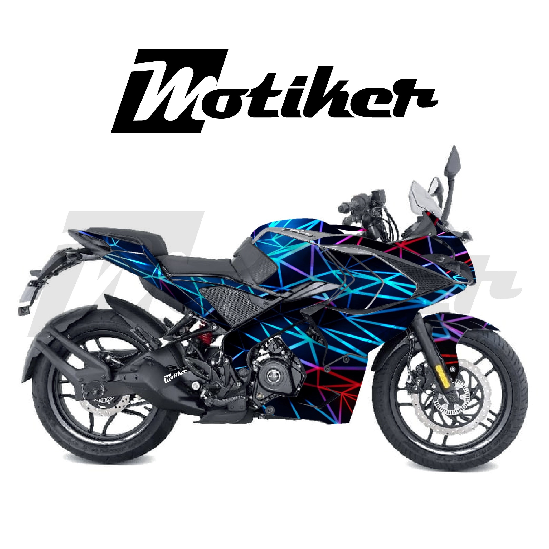Bajaj RS200 Parçalı Kaplama Sticker Etiket Modeli Prizma Desen 18 (MTK9379)