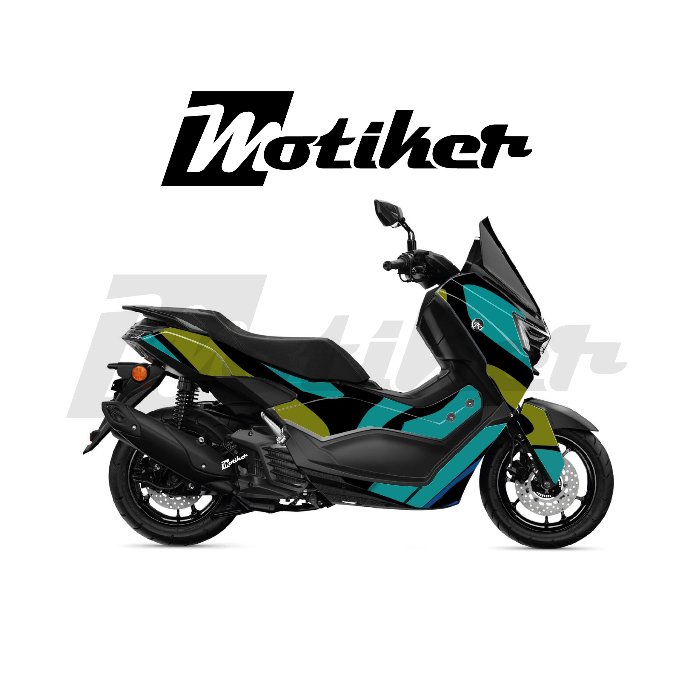 Yamaha NMAX 2025 Parçalı Kaplama Sticker Etiket Modeli Soyut Kamuflaj Desen 22 (MTK9383)