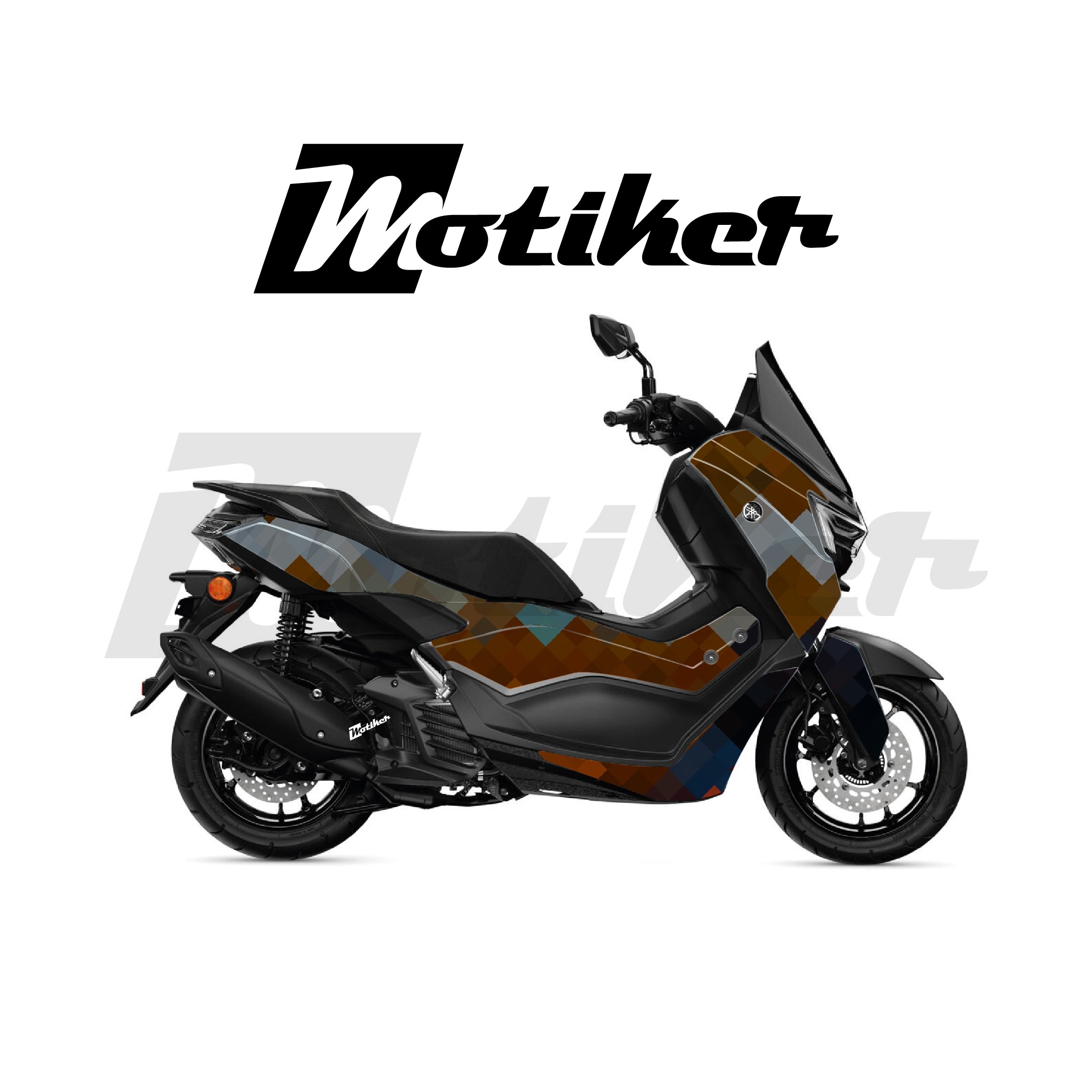 Yamaha NMAX 2025 Parçalı Kaplama Sticker Etiket Modeli Piksel Mozaik Desen 25 (MTK9386)