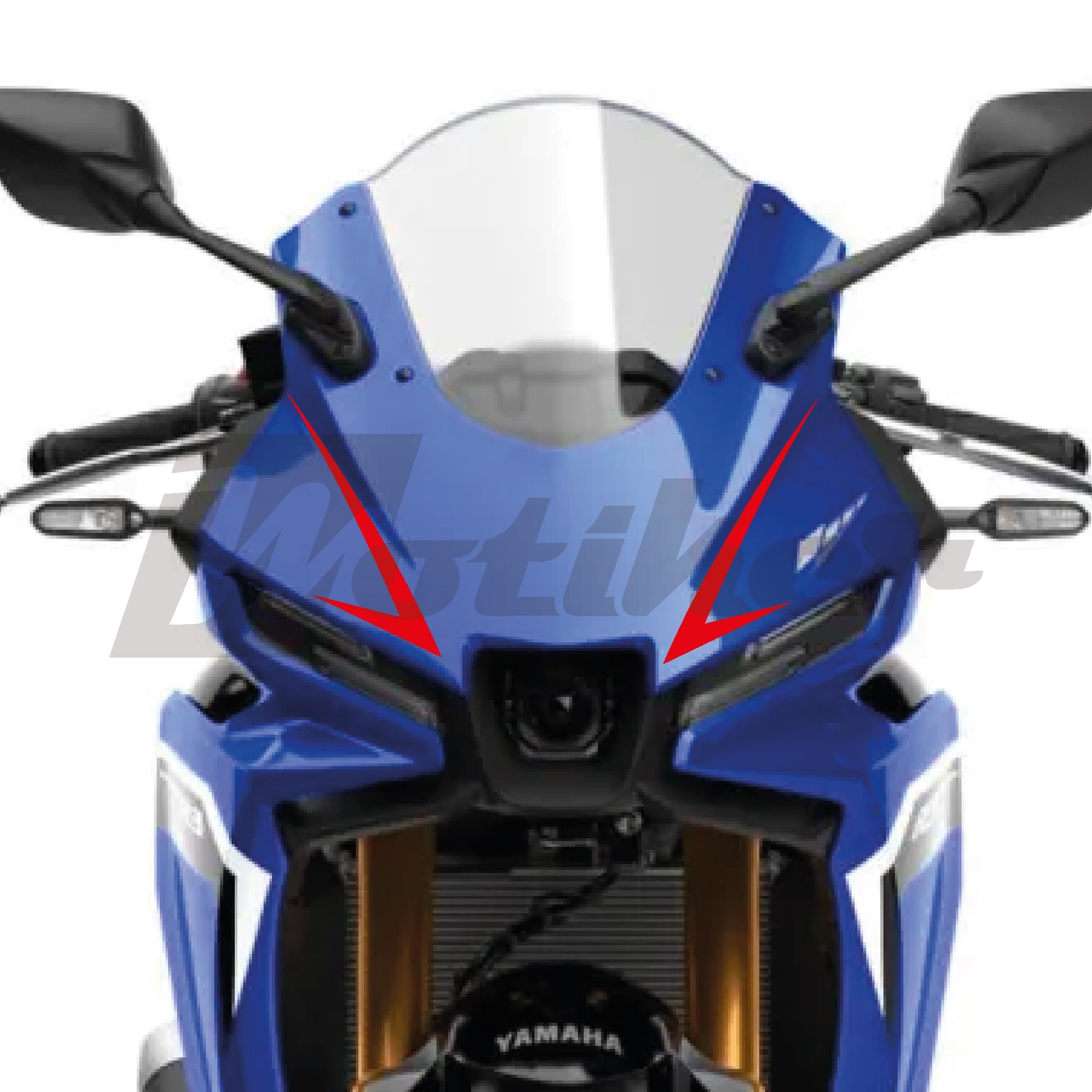Yamaha YZF-R25 2025-2026 Model Ön Kafa Stıcker Etiket Model 2 Kırmızı