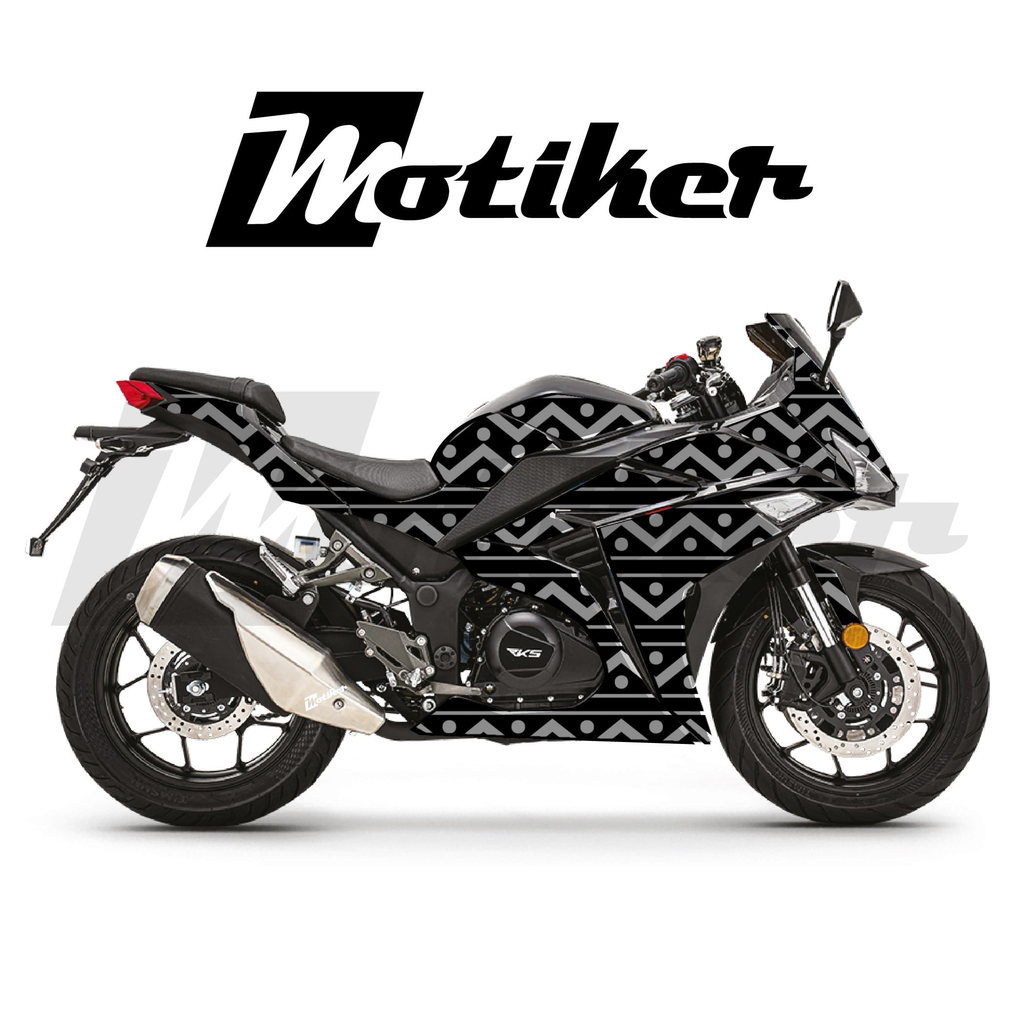 RKS R250 Parçalı Kaplama Sticker Etiket Modeli Zikzak Çizgiler Desen 20 (MTK9381)