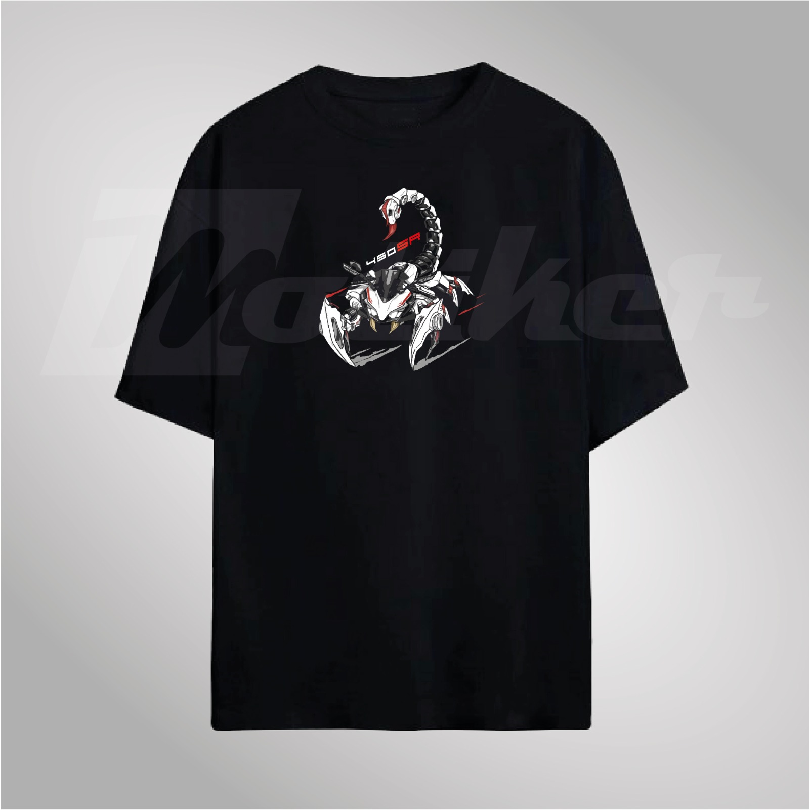 CFMOTO 450SR Akrep Tasarımlı Siyah T-Shirt Modeli