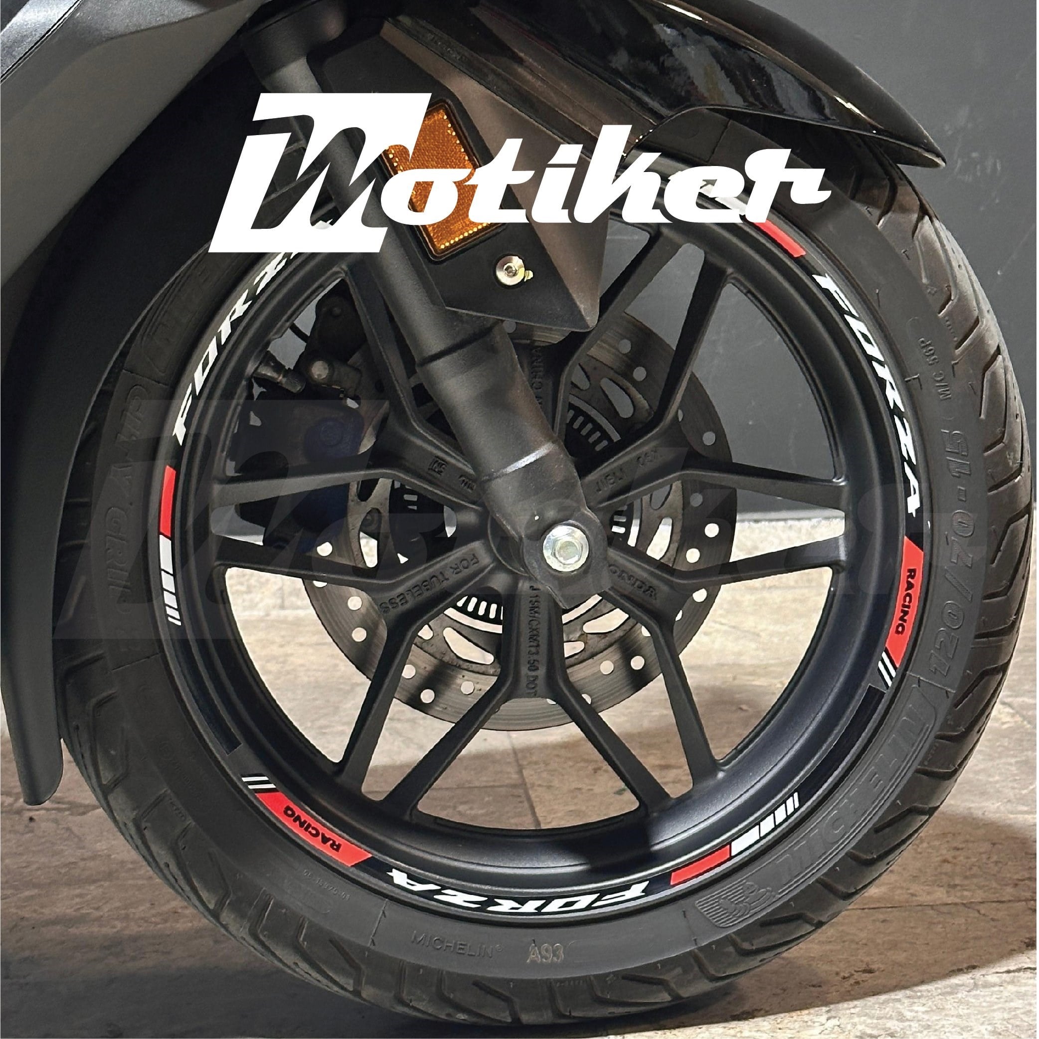 HONDA FORZA Sticker Jant Dışı Şerit Baskılı Kırmızı