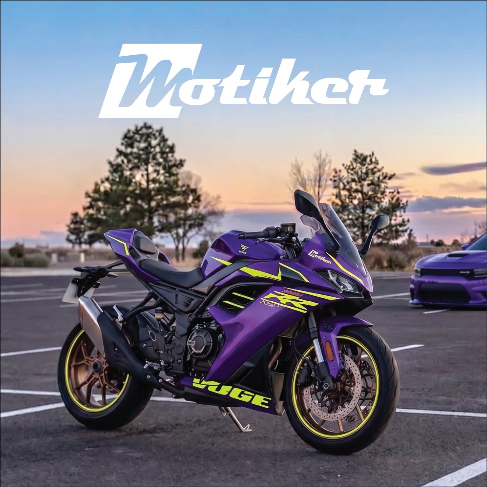 VOGE 250RR Neon Yeşil - Mor Parçalı Full Kaplama Sticker Etiket Modeli