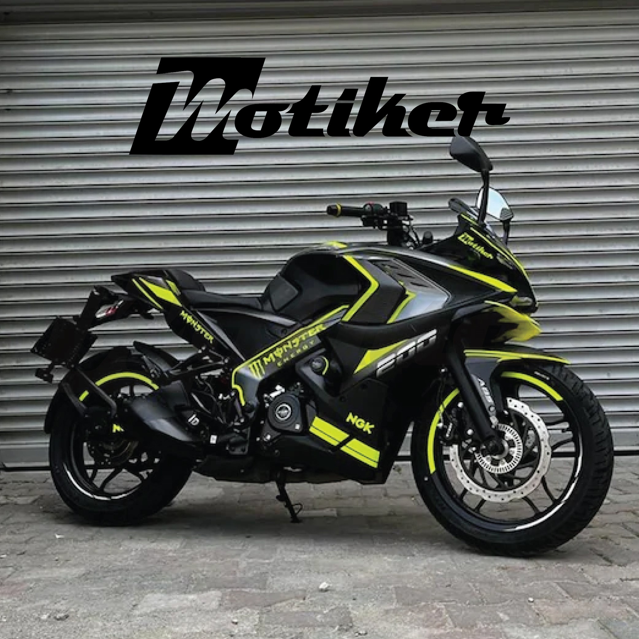 Bajaj Rs200 Neon Sarı Yeşil Motosiklet Sticker Etiket Full Takım Modeli