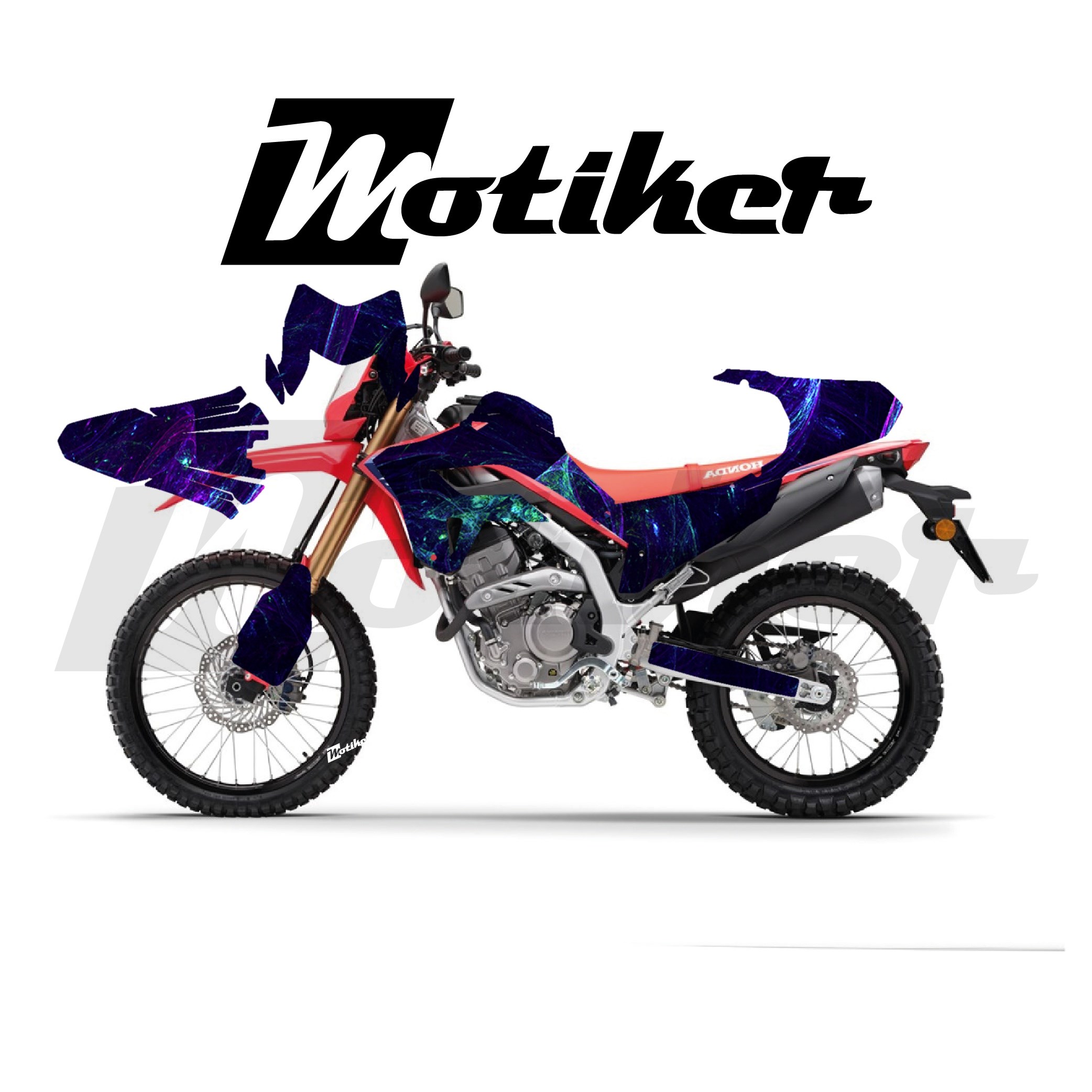Honda CRF250L Parçalı Kaplama Sticker Etiket Modeli Kozmik Duman Desen 23 (MTK9384)