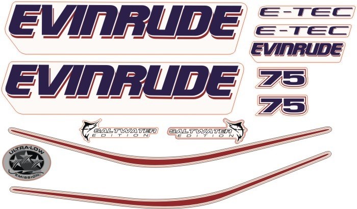 Evinrude 75 Hp Tekne Sticker Etiket Modeli