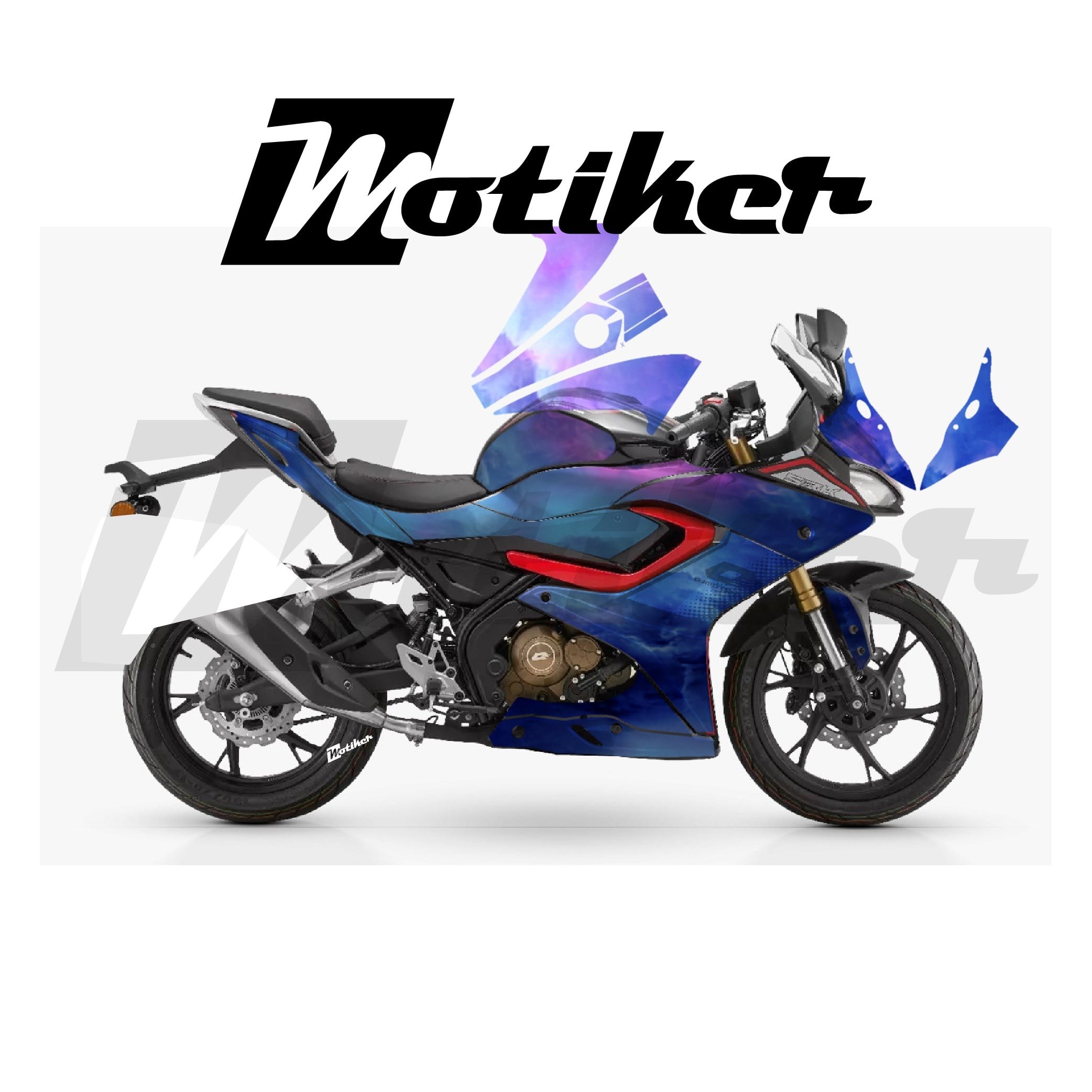 RKS SRK 125R Parçalı Kaplama Sticker Etiket Modeli Bulutsu Desen 13 (MTK9374)