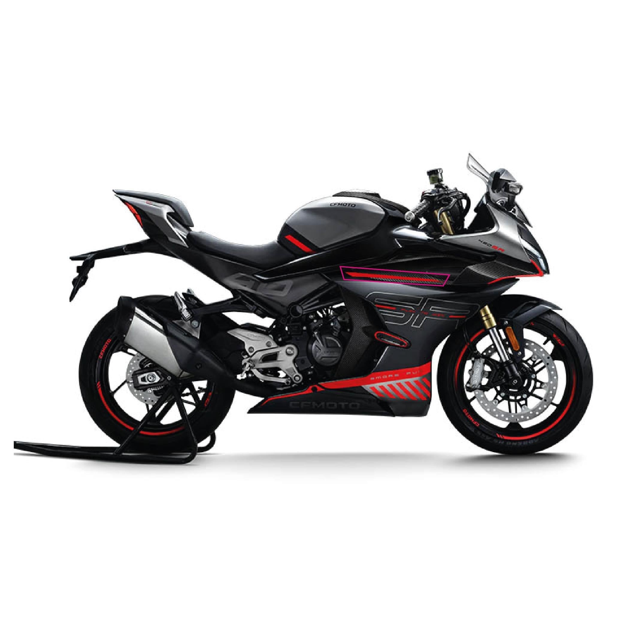 CFMOTO 450SR Orijinal Sticker Tasarım Etiket Modeli Grenaj Üstü Şerit Sol