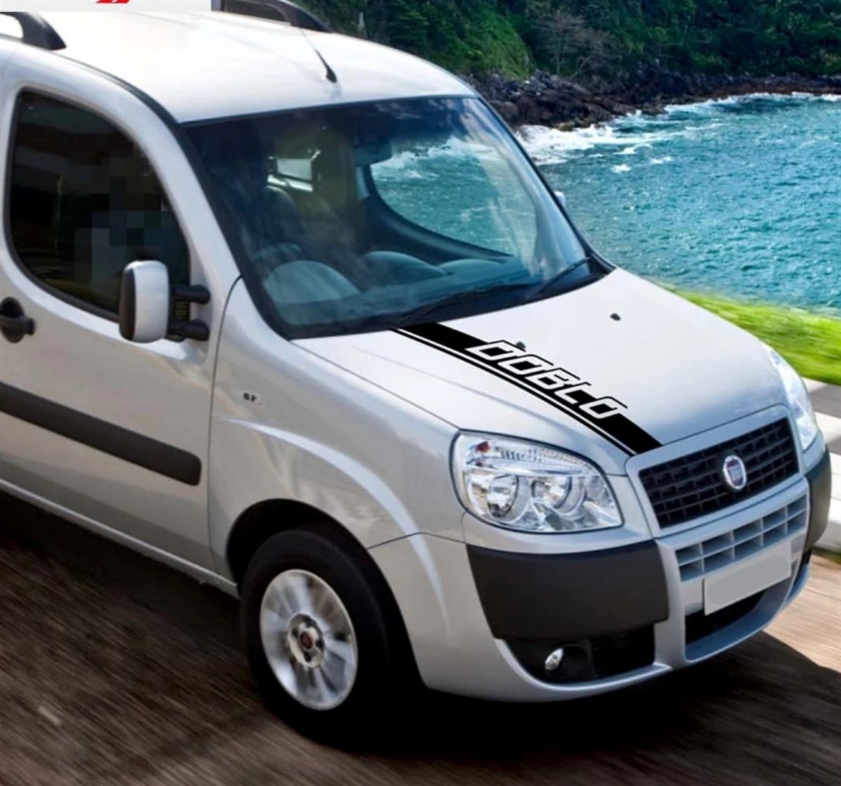 Fiat Doblo Ön Kaput Şerit Detaylı Sticker Etiket 