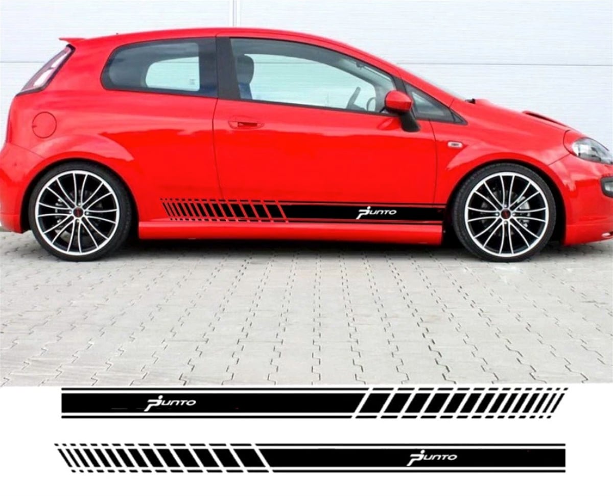 Fiat Punto Çizgi Detaylı Kapı Stickeri Etiket