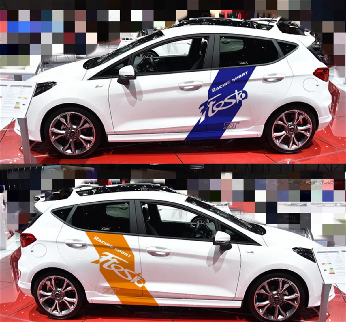Ford Fiesta Yazılı Desenli Yan Kapı Sticker Etiket Modeli