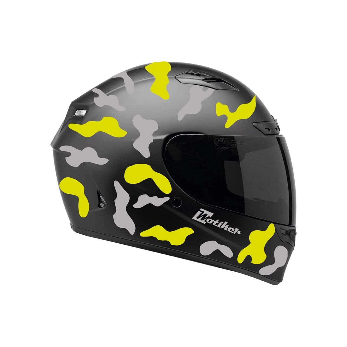 Gri Neon Sarı Kamuflaj Kask Sticker Modeli