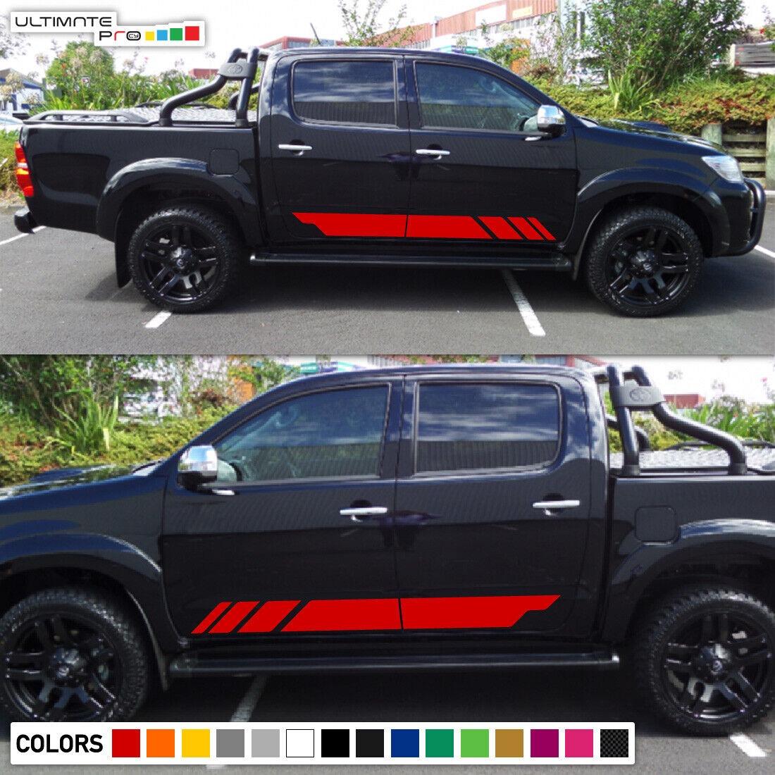 ToyotaHilux Kırmızı Off Road 5 Şeritli Sticker Etiket Modeli