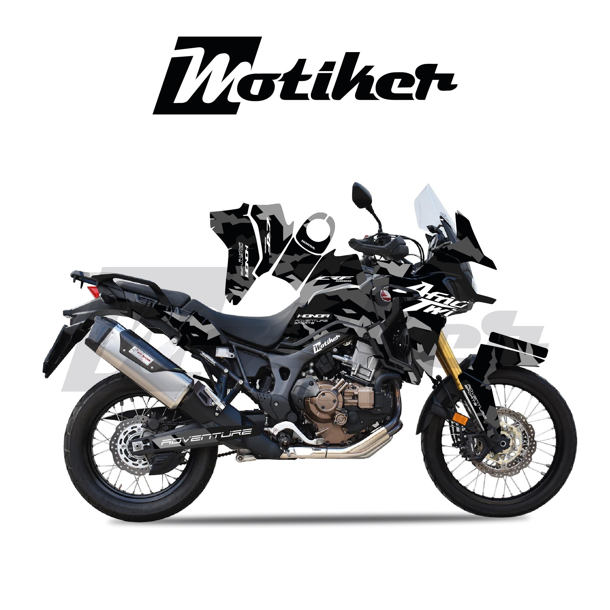 CRF1000L Africa TwinHONDA AFRICA TWIN CRF 1000L 2015-2019 Adventure Camouflage Parçalı Kaplama Siyah Gri Koyu Gri