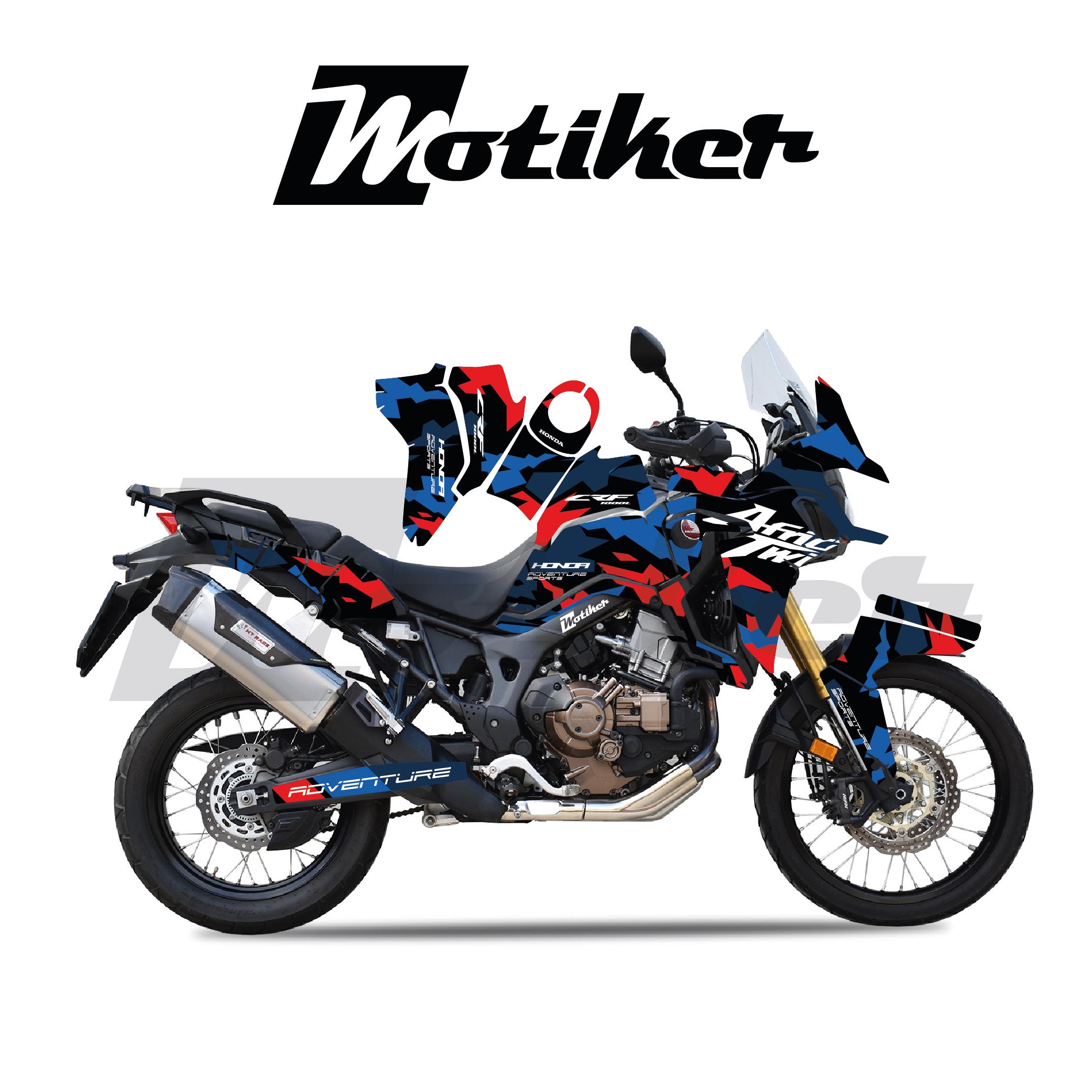 CRF1000L Africa TwinHONDA AFRICA TWIN CRF 1000L 2015-2019 Adventure Camouflage Parçalı Kaplama Siyah Kırmızı Mavi