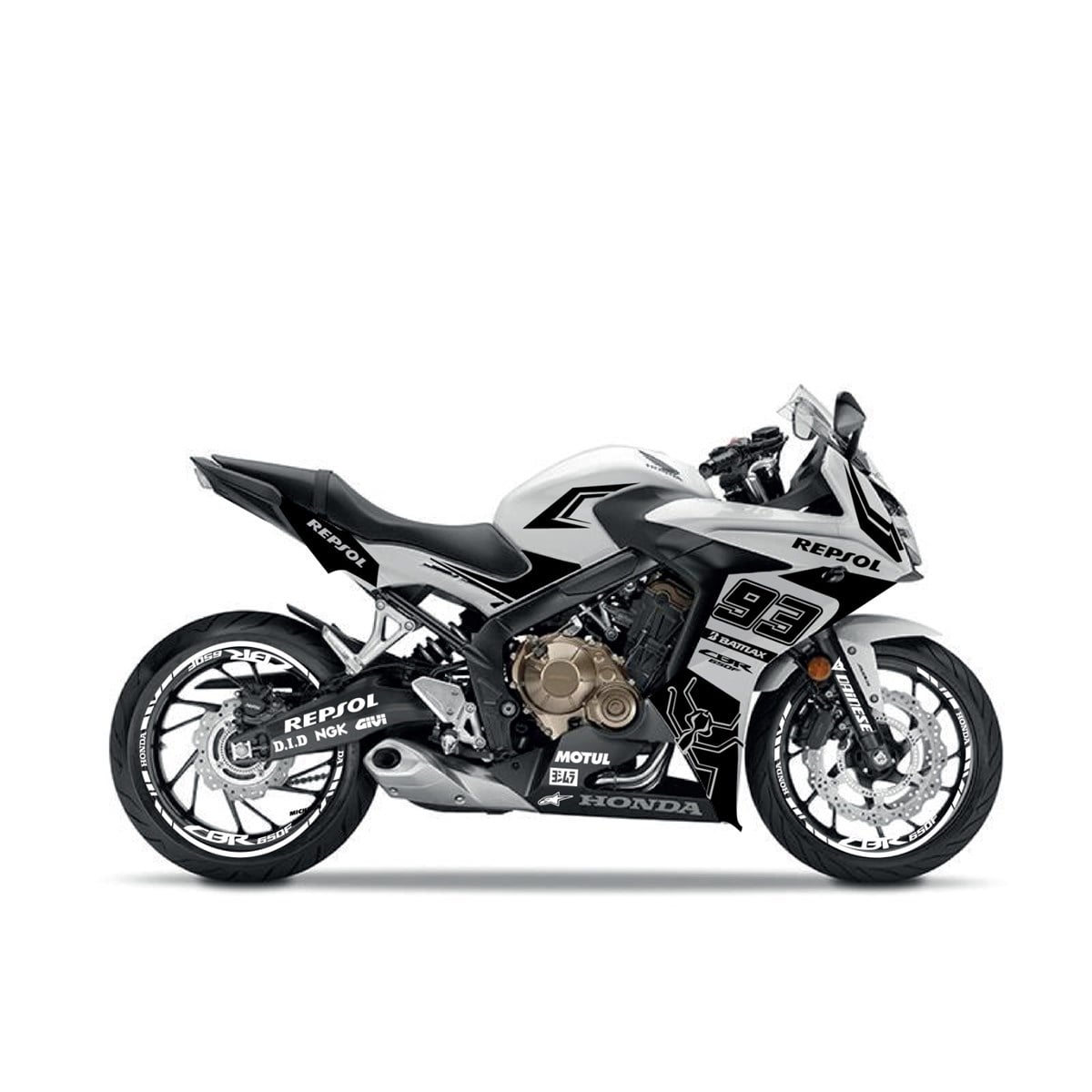 Honda CBR 650F Beyaz Sticker Etiket Modeli