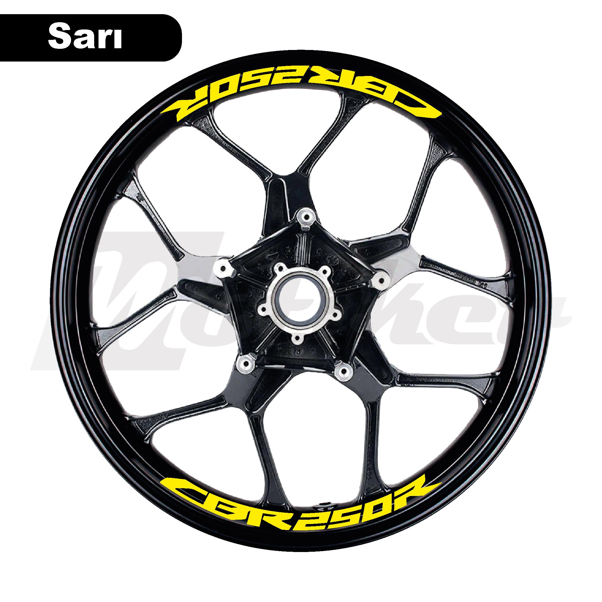 CBR250RHonda CBR250R Jant İçi Sticker Etiket Modeli Sarı Renk